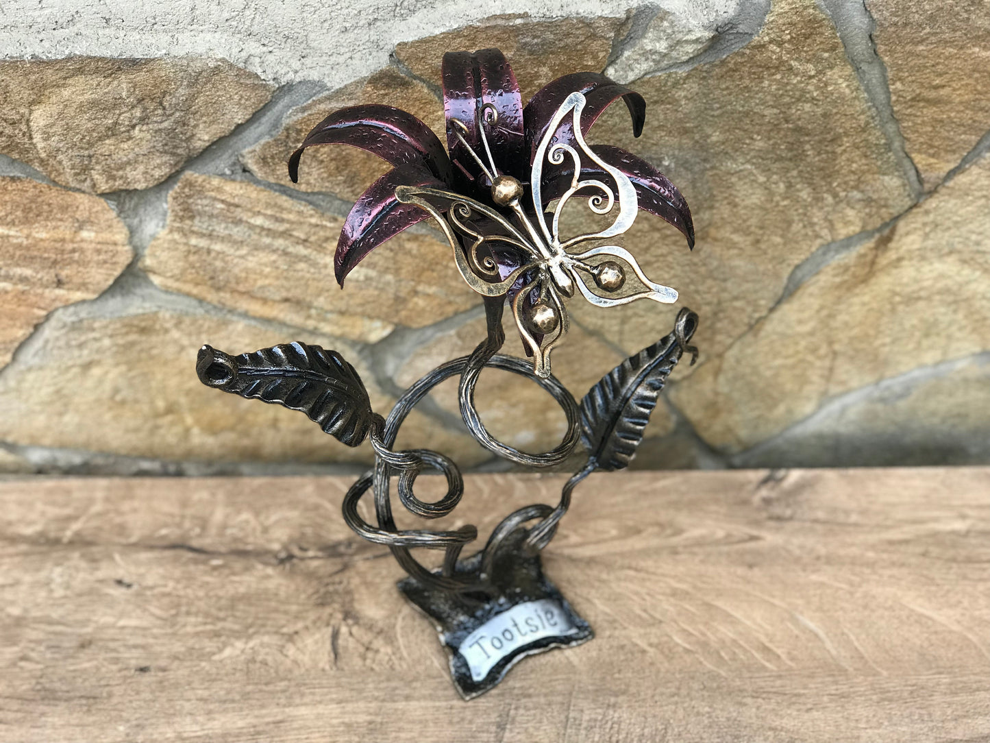Personalized iron gift, iron lily, iron gifts,iron gift for her,iron sculpture,iron rose,anniversary gift,iron anniversary gift,Mother's day