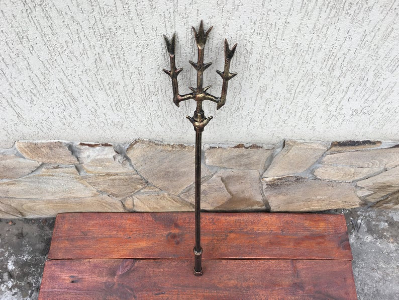 Poseidon trident, trident of Poseidon, mermaid trident, Nuptune trident, hand forged trident, cosplay, cartoon, ocean decor, aquaman