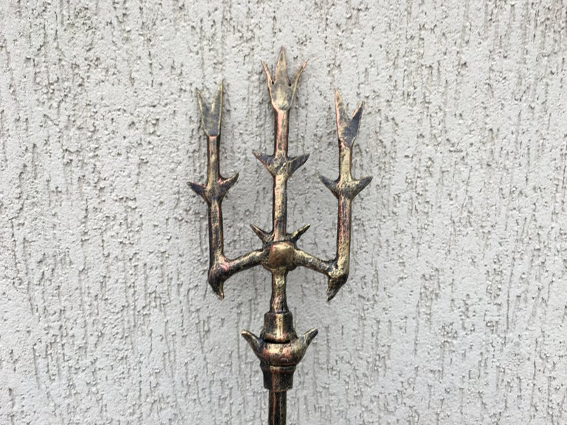 Poseidon trident, trident of Poseidon, mermaid trident, Nuptune trident, hand forged trident, cosplay, cartoon, ocean decor, aquaman