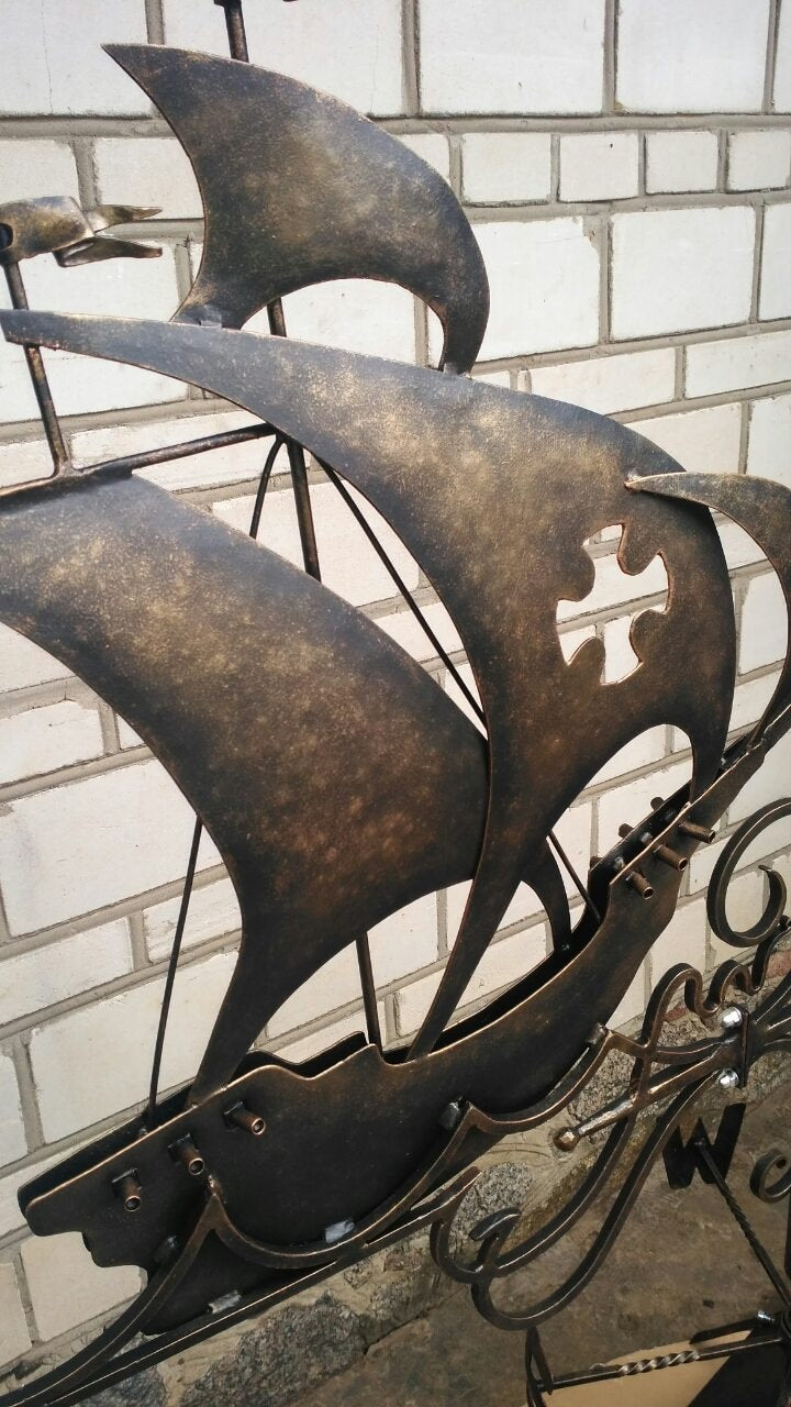 Weather vane, windvane, vane, wind vane, weathercock, roof mount, metal wind vane, yard art, ship, ship deoor, ship gifts,garden metal decor