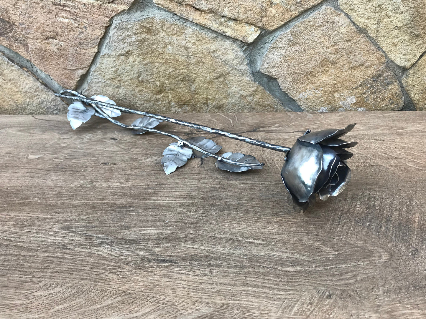 Steel rose, steel flower, steel gift, 11th anniversary, stainless steel rose, steel anniversary, steel gift for her, gift for wife, wedding