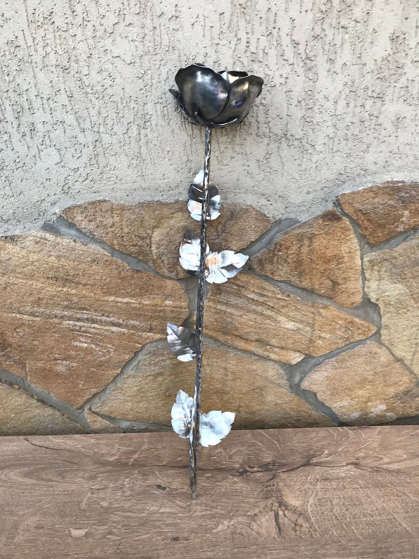 Steel rose, steel flower, steel gift, 11th anniversary, stainless steel rose, steel anniversary, steel gift for her, gift for wife, wedding