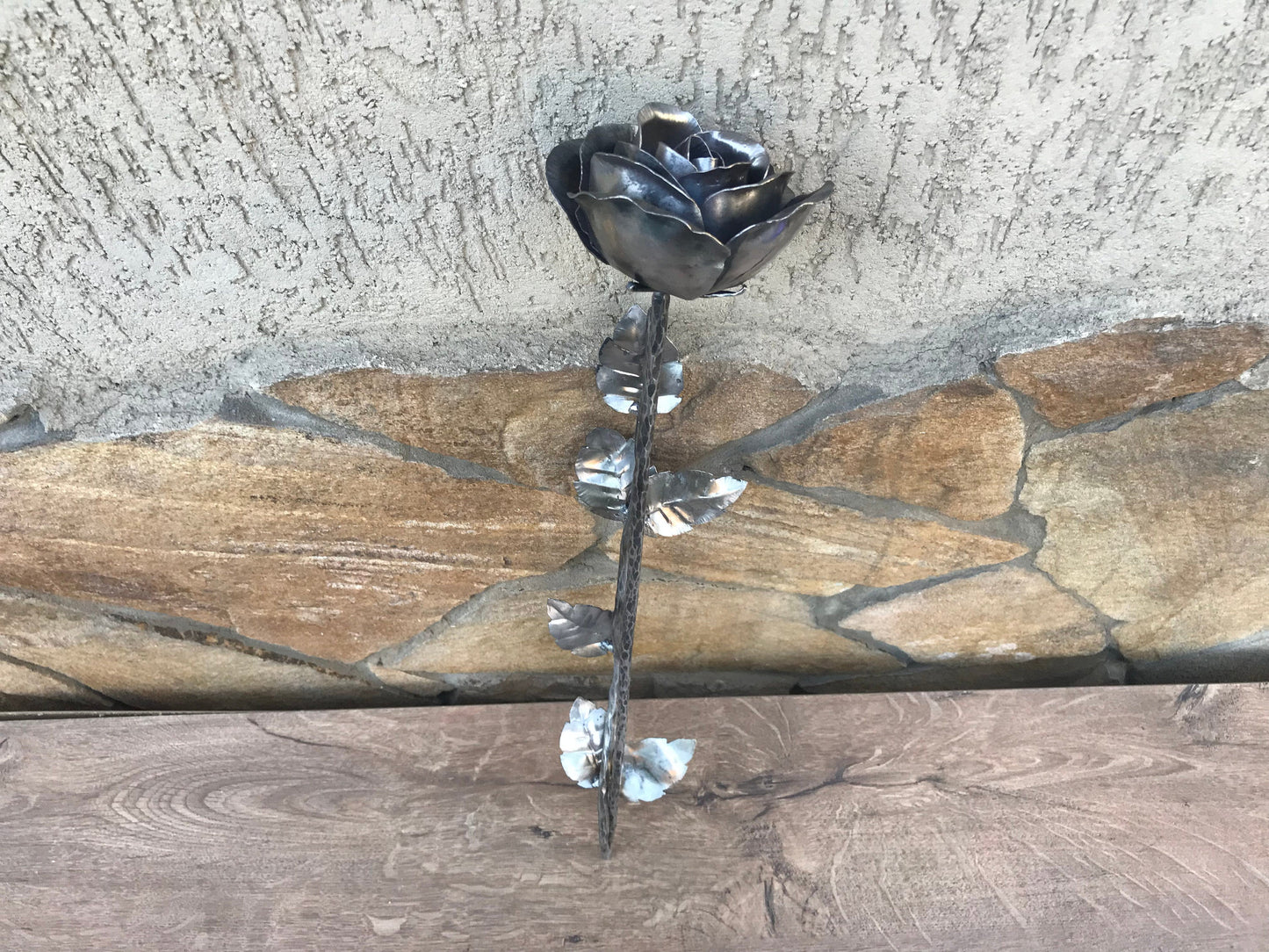 Steel rose, steel flower, steel gift, 11th anniversary, stainless steel rose, steel anniversary, steel gift for her, gift for wife, wedding