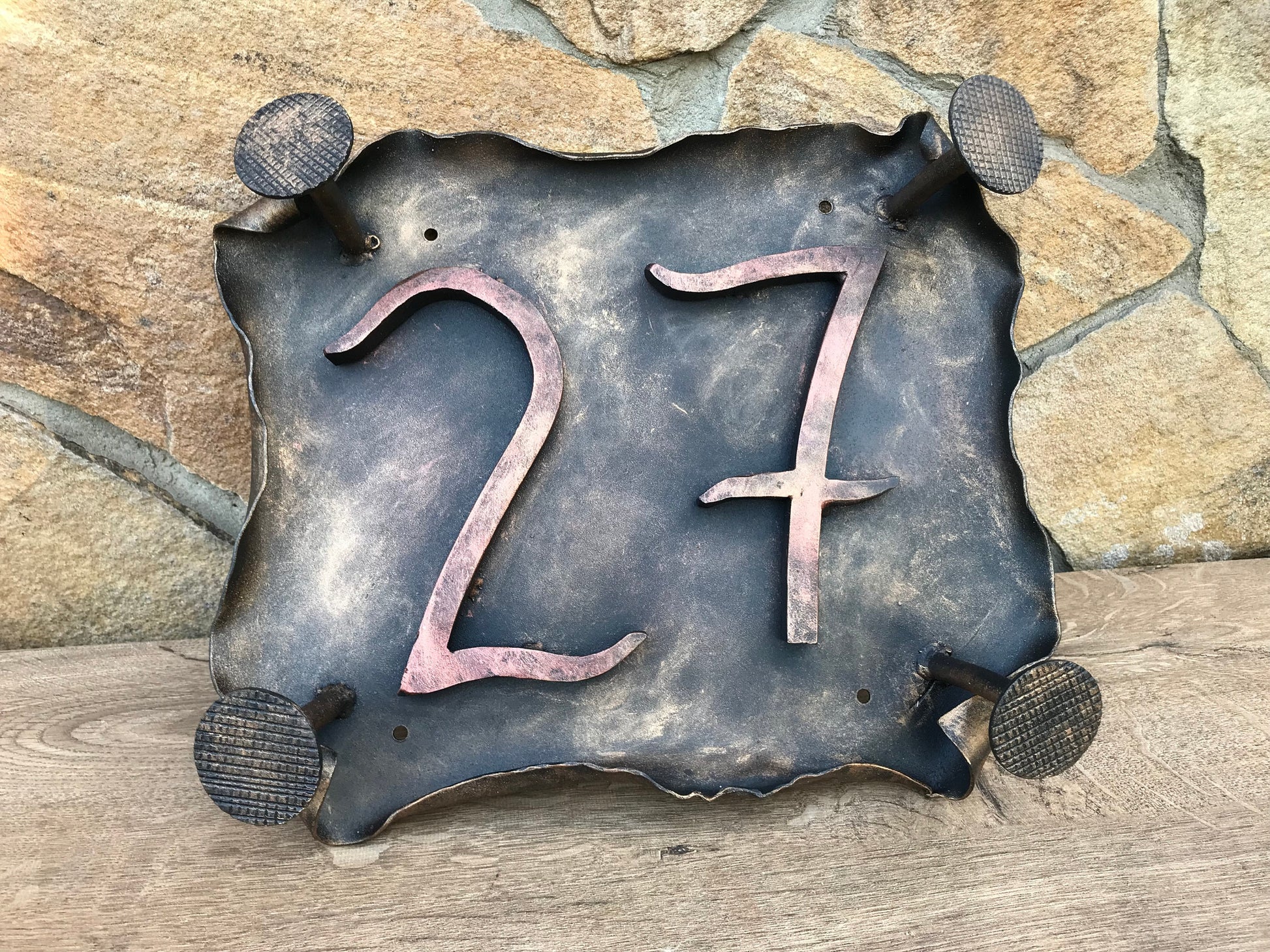 Custom listing for Byron: 3rd number in a Hand forged address number sign