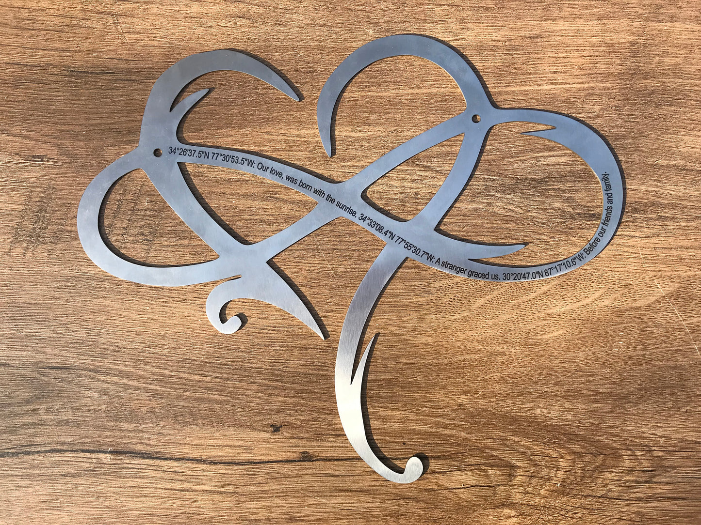 Steel gift, 11 year anniversary, 11th anniversary, engraved steel gift, infinity sign,steel anniversary gift,steel heart,steel infinity sign
