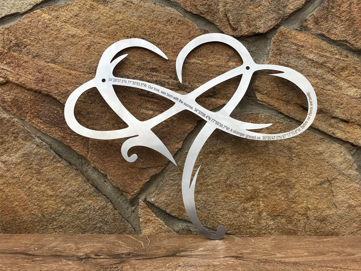 Steel gift, 11 year anniversary, 11th anniversary, engraved steel gift, infinity sign,steel anniversary gift,steel heart,steel infinity sign