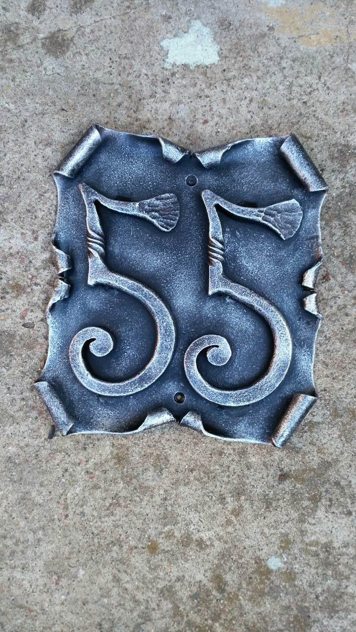 Outside plaque, outside house numbers, outside house signs, outside house decor, house number plaque, house number sign, metal plaque, axe