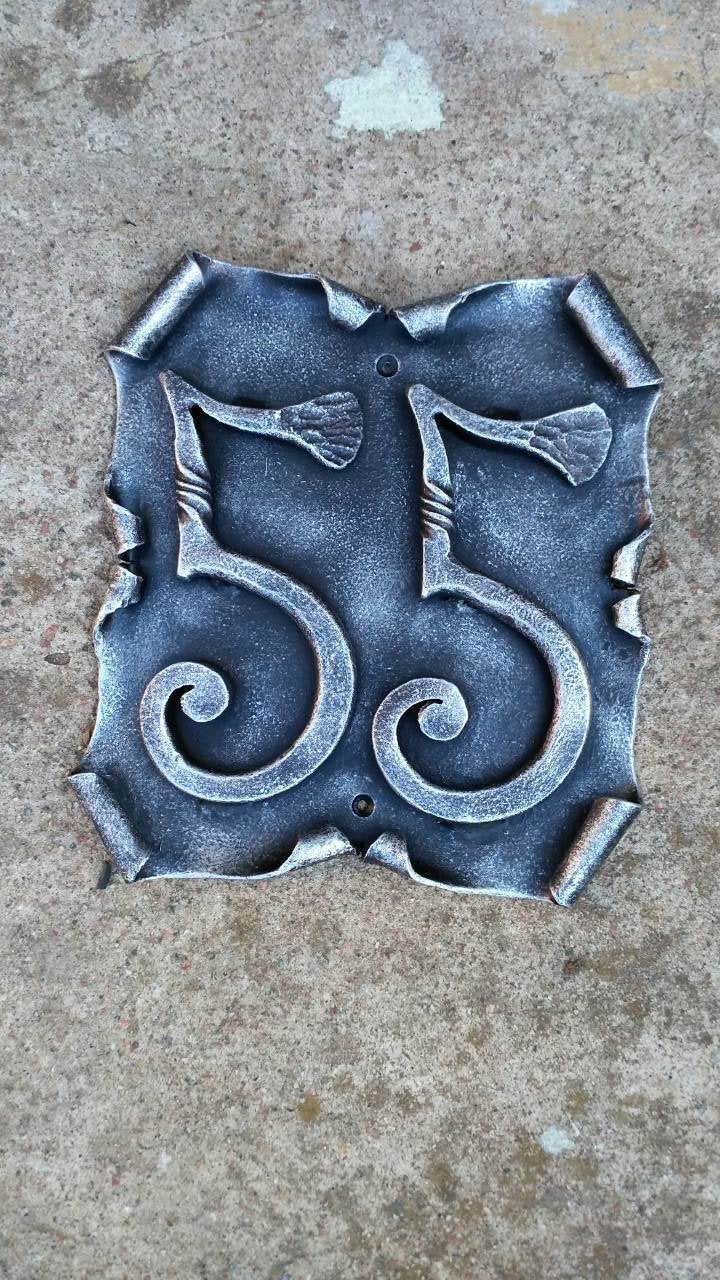 Outside plaque, outside house numbers, outside house signs, outside house decor, house number plaque, house number sign, metal plaque, axe