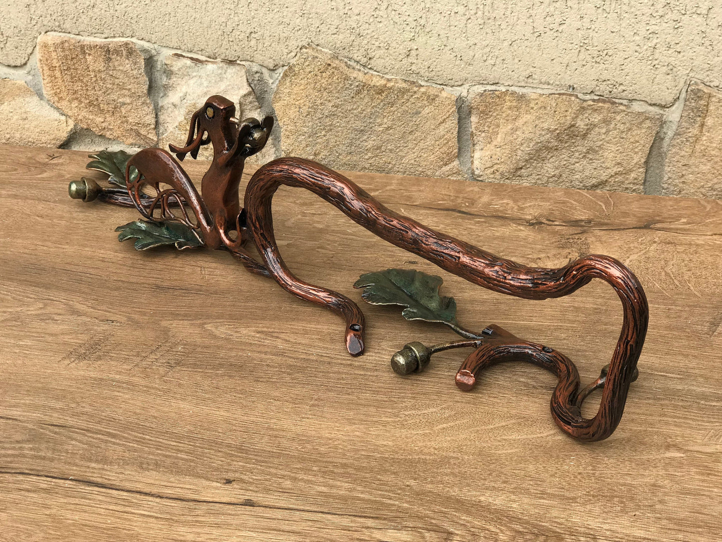 Door pull, door puller, door handle, door, squirrel, oak, acorn, forest fairy, forest art, wild animals, fairy tale, forest wall decor
