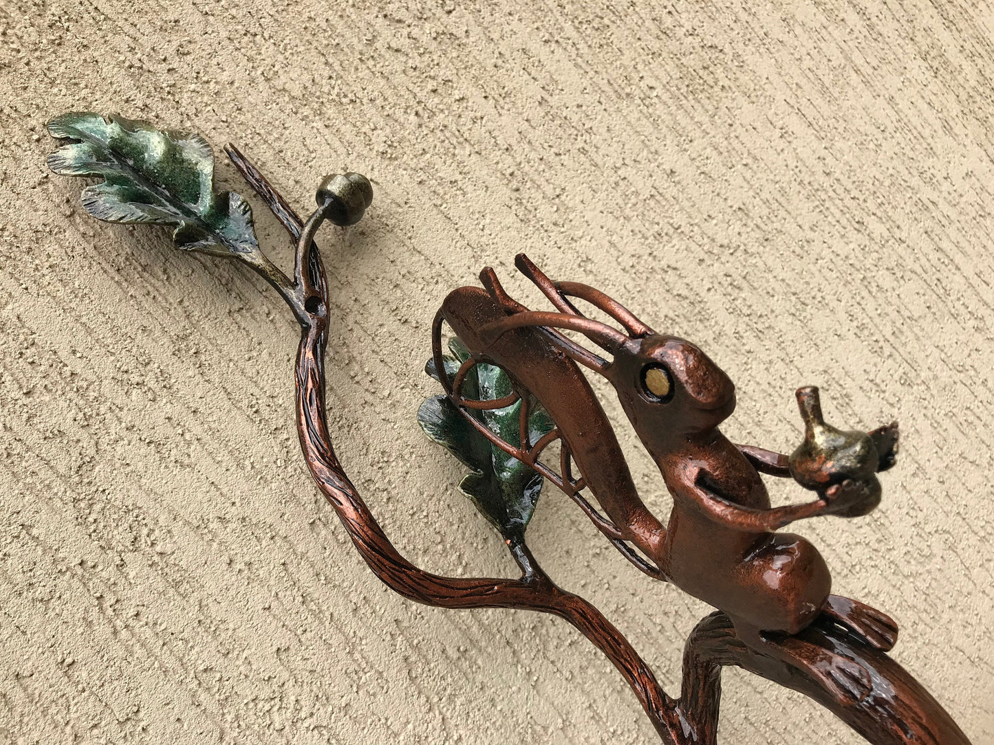 Door pull, door puller, door handle, door, squirrel, oak, acorn, forest fairy, forest art, wild animals, fairy tale, forest wall decor