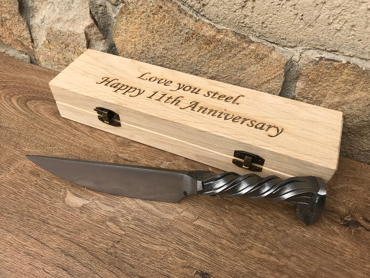 11th anniversary, railroad spike knife, iron anniversary, 11 year anniversary, forged in fire, dagger, present for him,railroad spike dagger
