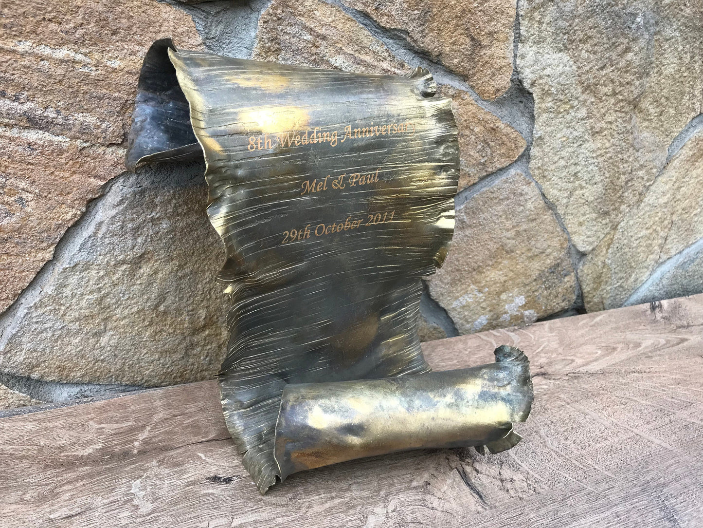 Bronze scroll, 8th anniversary, 19th anniversary, bronze gifts, bronze gift for him, bronze anniversary gifts for men, bronze gift for men
