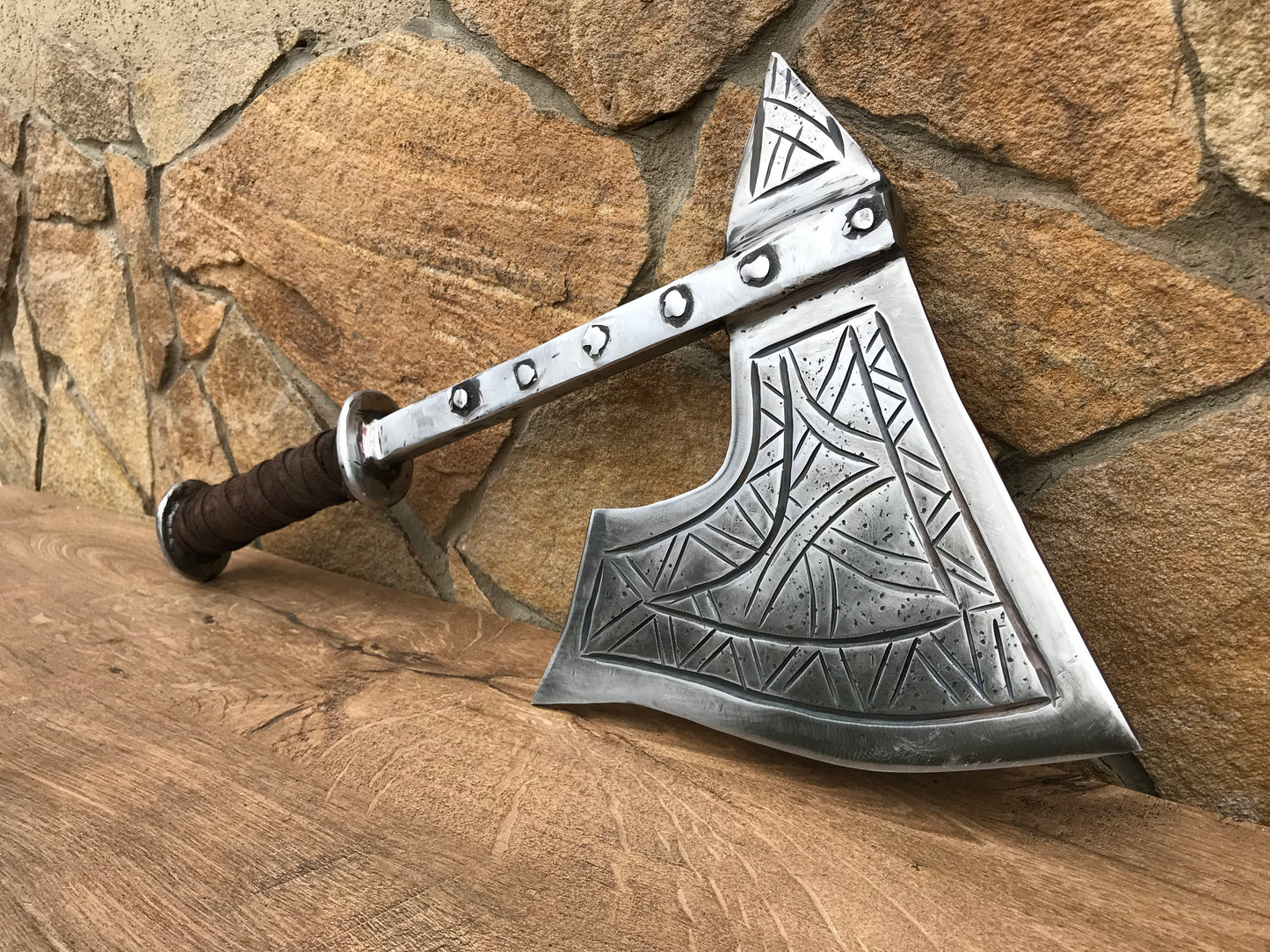 Viking axe, knife, mens gifts, viking armor, runic axe, runes decor, runes gift, hatchet, axe, axe gift, manly gift, handyman tool, vikings