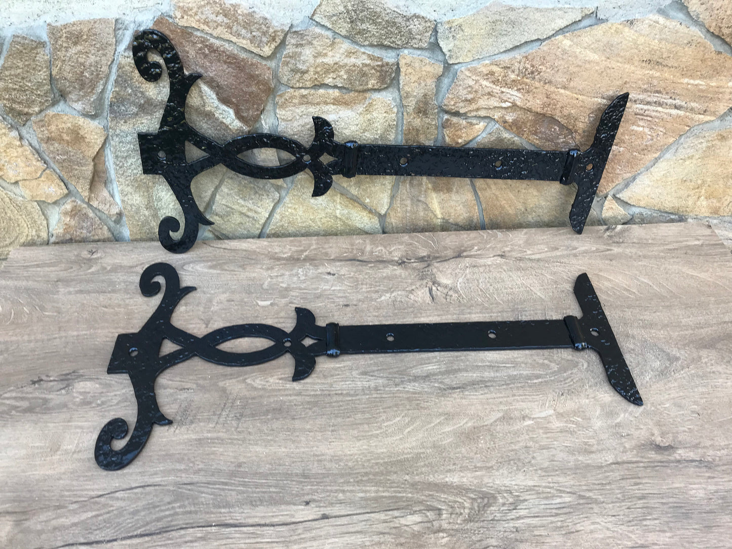 Gate hinges, pair hinges, rustic hinges, shudders, blacksmith, decorative hinges, door handle, strap hinges, metal door hardware,iron nails