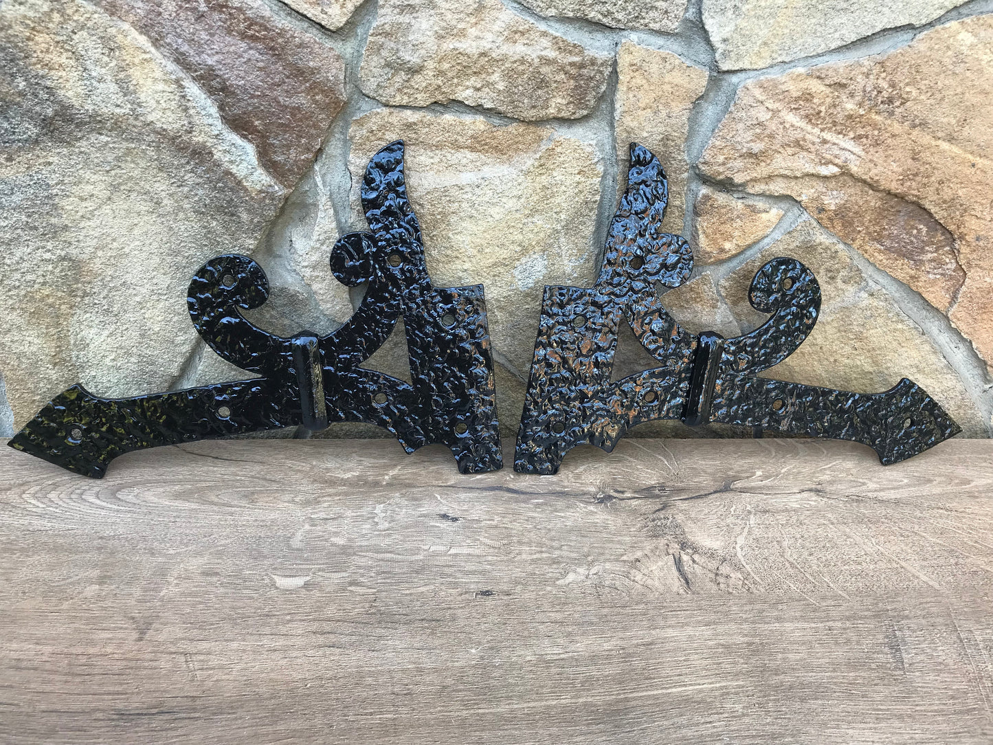 Gate hinges, pair hinges, rustic hinges, shudders, blacksmith, decorative hinges, door handle, strap hinges, metal door hardware,iron nails