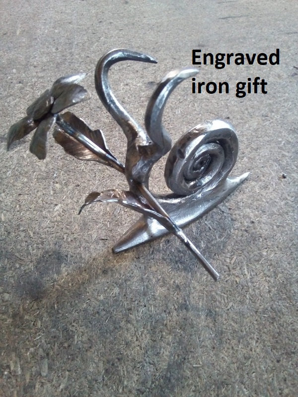 6th year anniversary, iron daisy, iron flower, snail, iron snail, iron anniversary gift, Christmas, 6th anniversary, iron gift for her