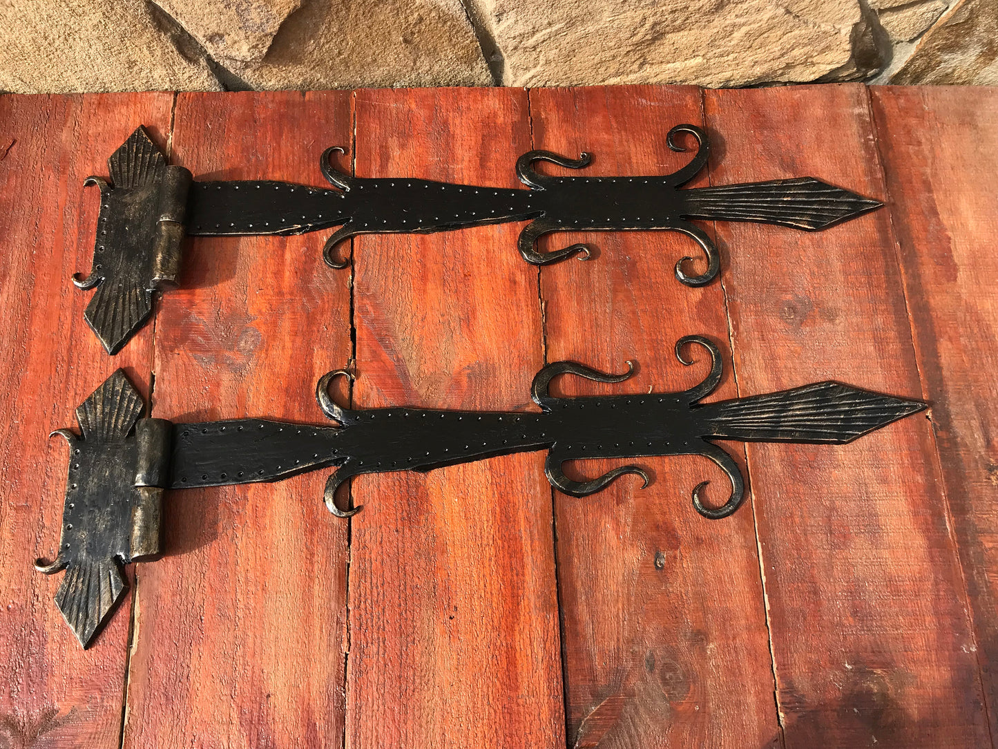 Gate hinges, shutter hinges, hinges, gate decor, pair of hinges, antique door, door handle, strap hinges, antique hinges, door hardware