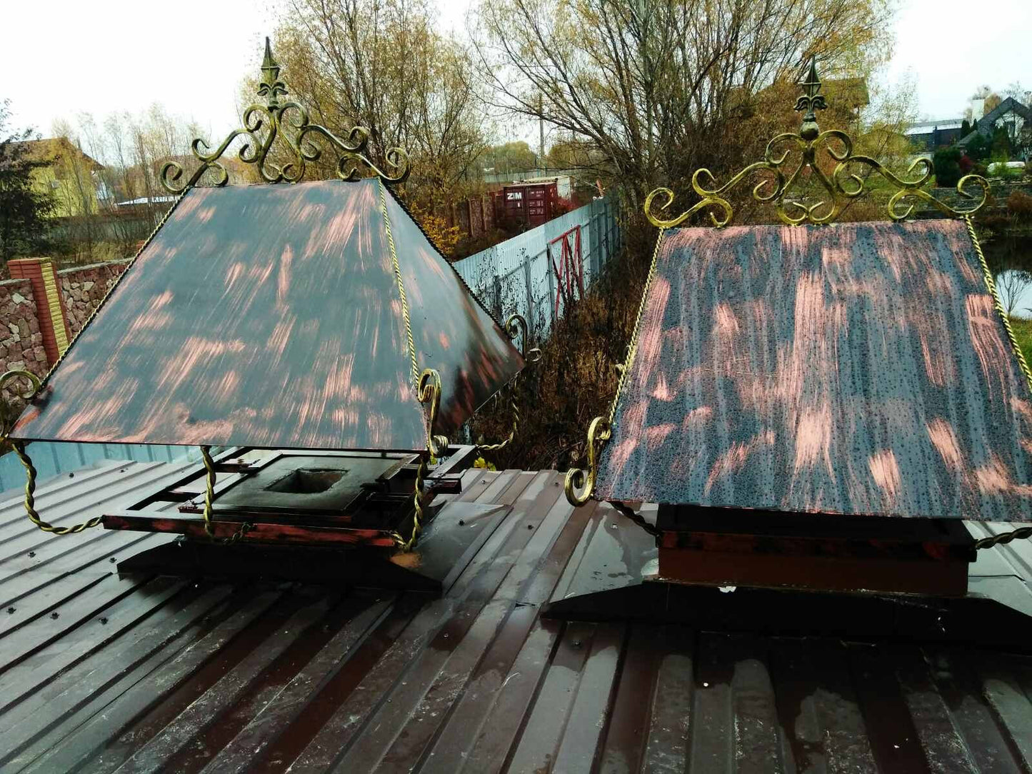 Chimney cover, roof decor, chimney flue cover, chimney cap, Santa, chimney cowl, wind decor, yard decor, wind, roof, weathervane, windvane