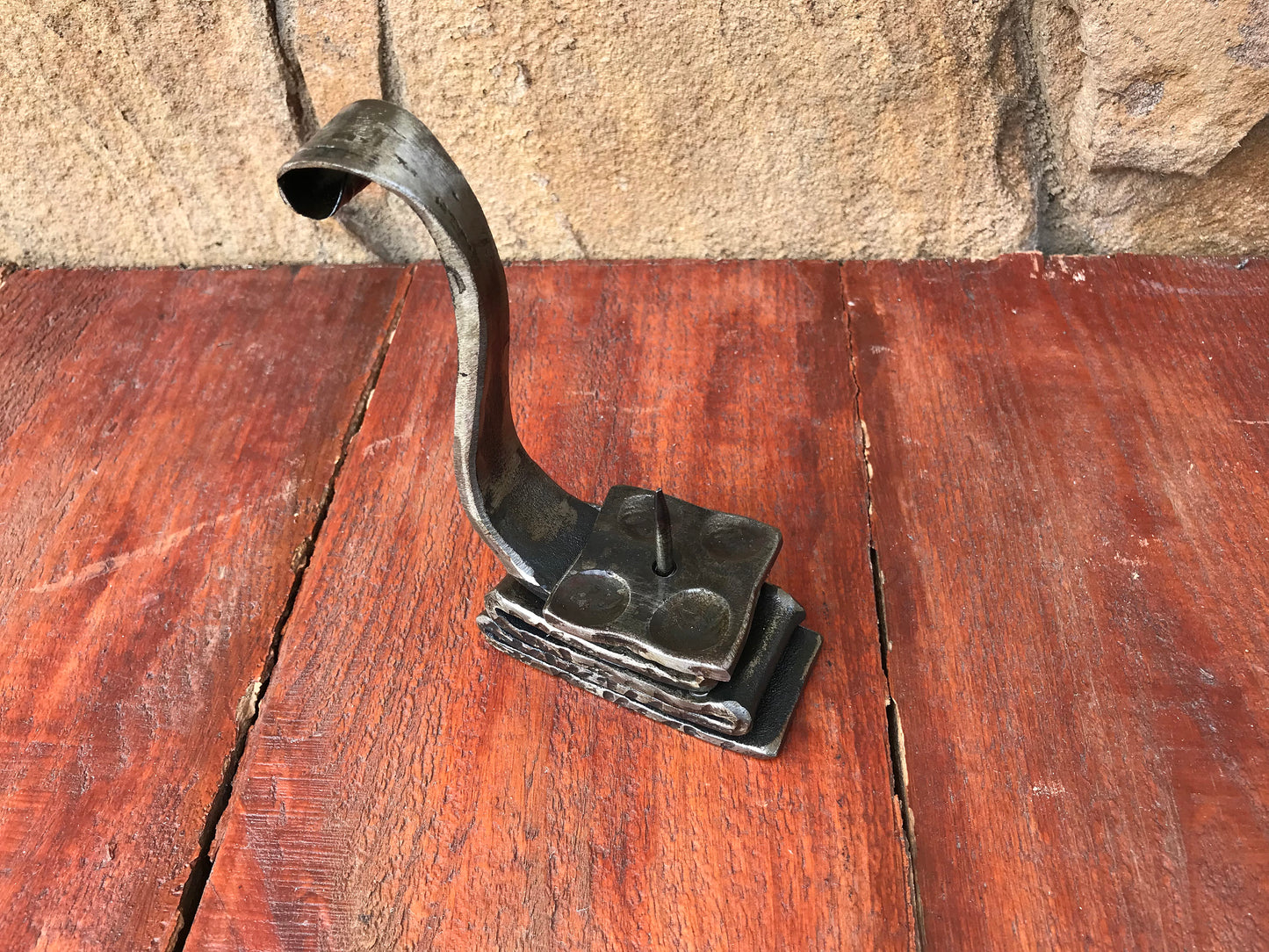 Wrought iron candle holder, hand forged candle holder, iron anniversary gift for her, iron anniversary gift for him, candlestick holder