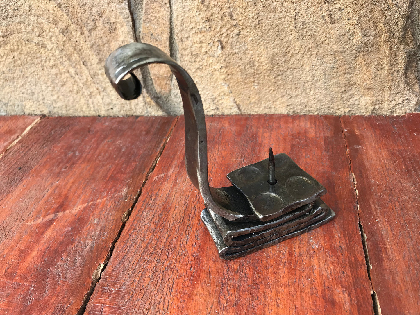 Wrought iron candle holder, hand forged candle holder, iron anniversary gift for her, iron anniversary gift for him, candlestick holder