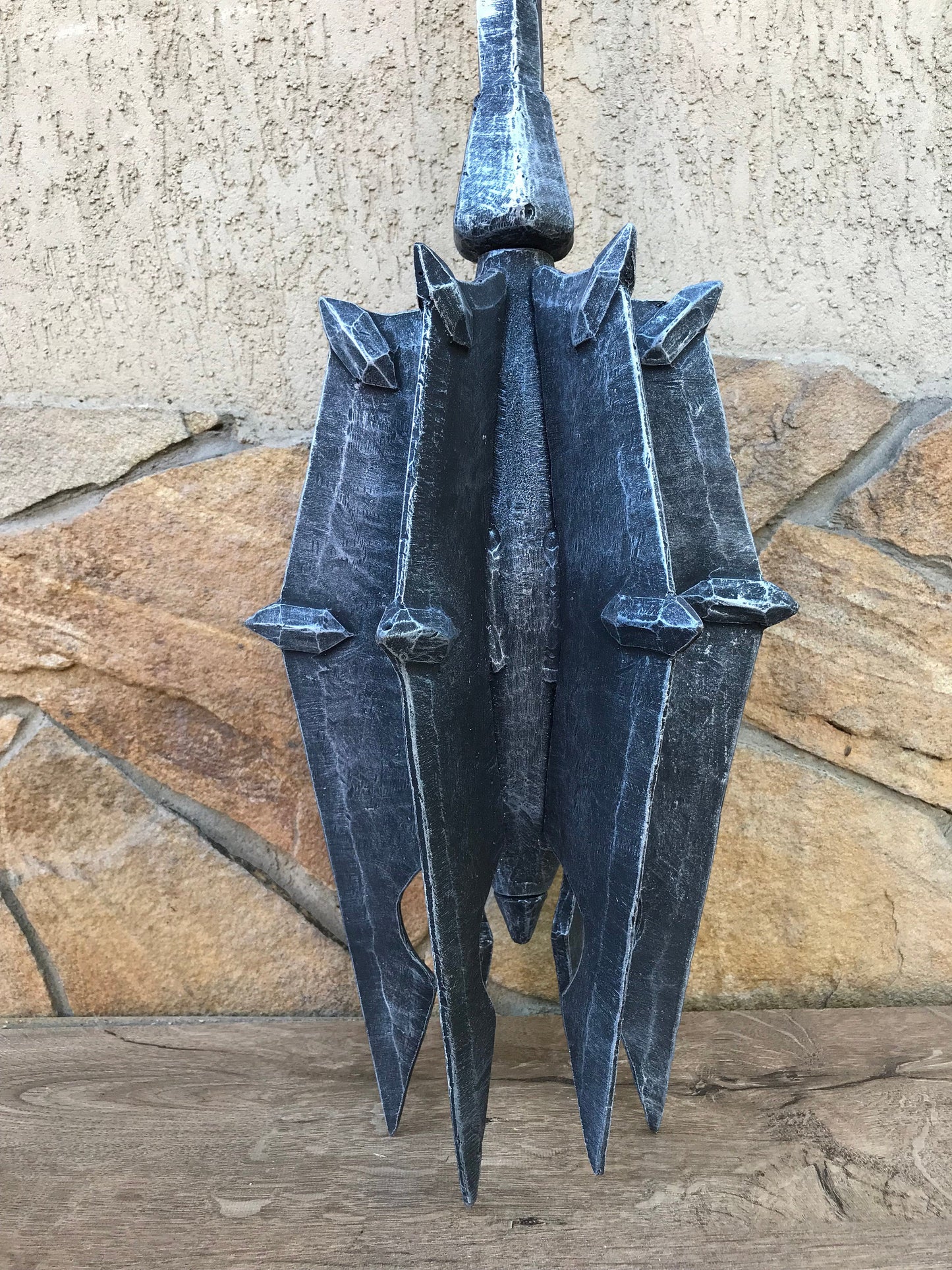 Sauron's mace, pretend play, mace, Sauron, hand forged mace, flail, prop, cosplay mace, cosplay, cosplay weapon, axe