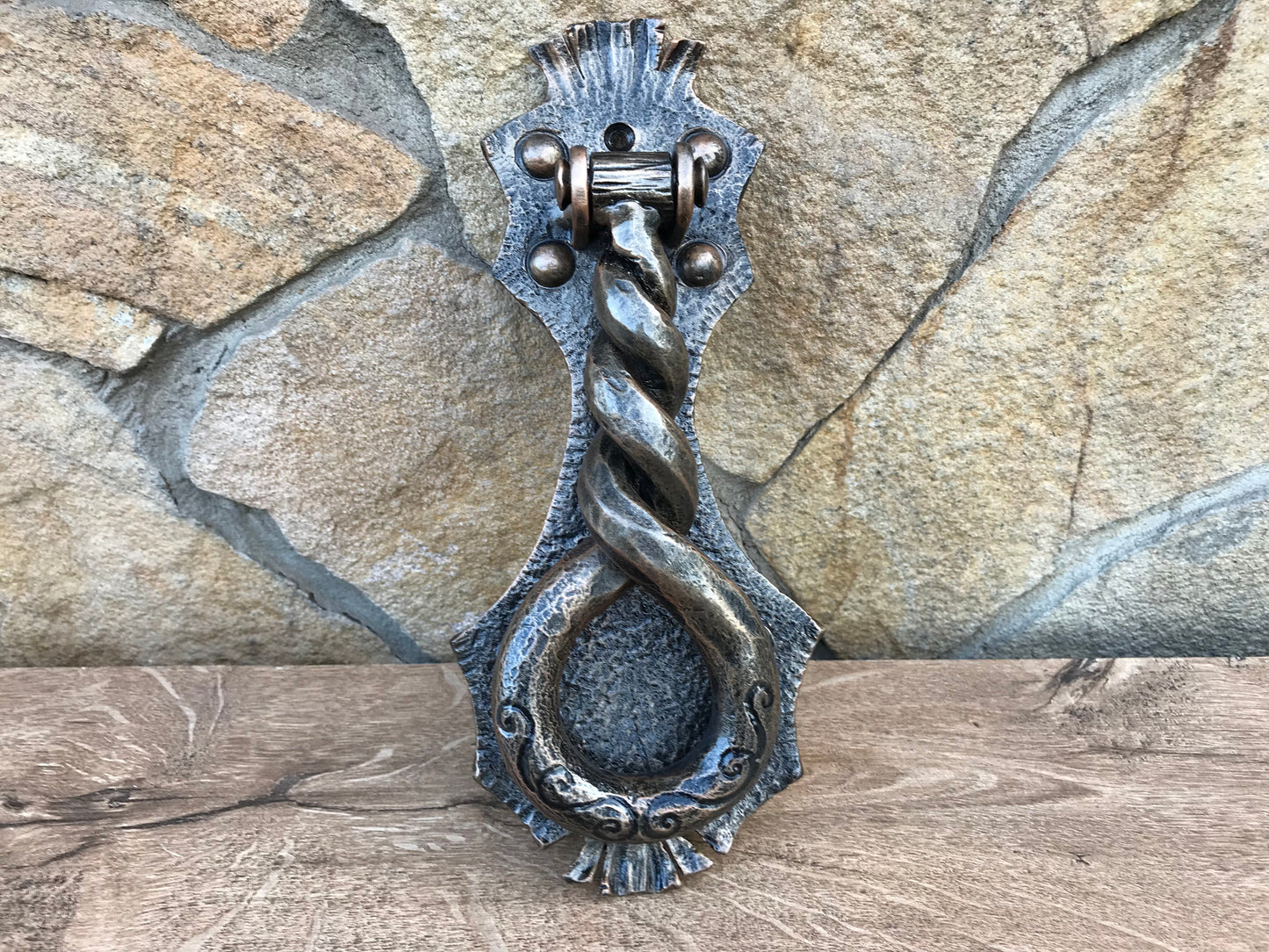 Hand forged door knocker, door pull, door handle, door knocker, mens birthday, gift for dad, husband gift, mens gift ideas, travel gift