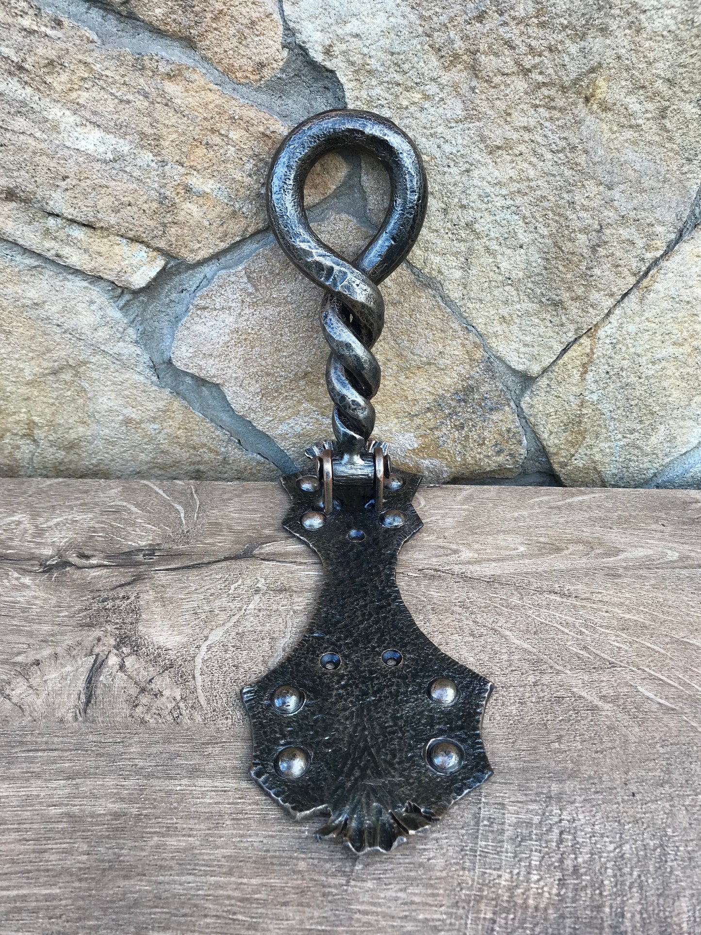 Hand forged door knocker, door pull, door handle, door knocker, mens birthday, gift for dad, husband gift, mens gift ideas, travel gift