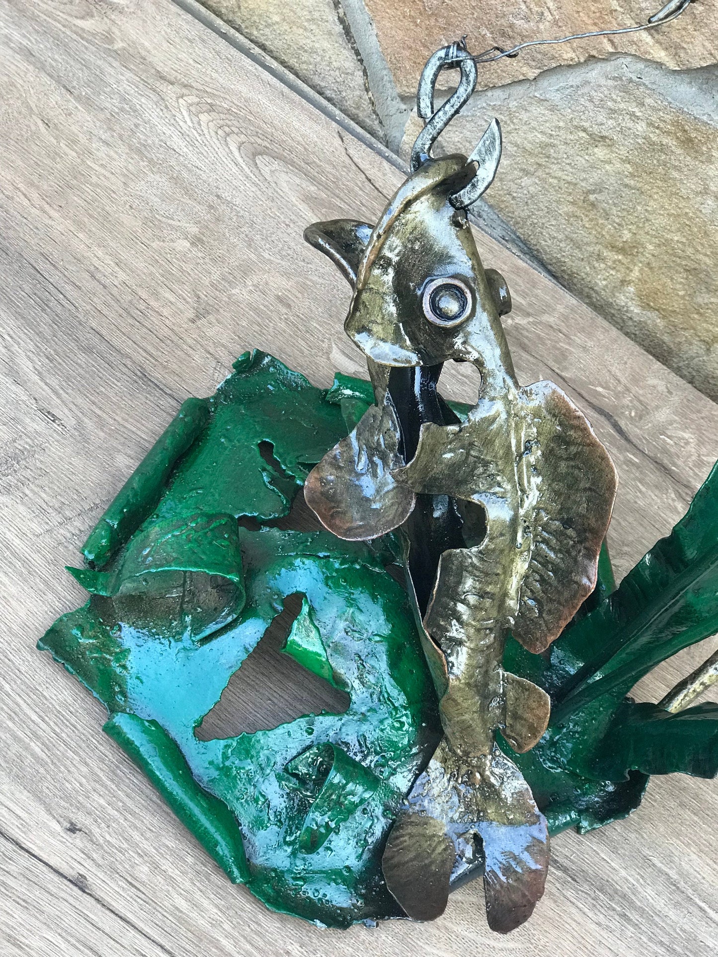 Metal fish, hand forged fish, metal fish art, metal fish sculpture, metal fish decor, iron fish, fishing gift,gift for fisher,steel fish art