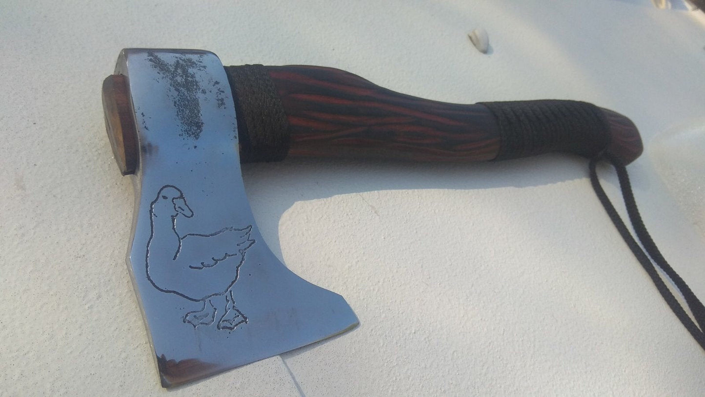 Rustic axe, farmhouse axe, goose, axe gift, viking axe, axe and knife, tomahawk, hatchet, mens gifts,rustic gift,rustic decor,farmhouse gift