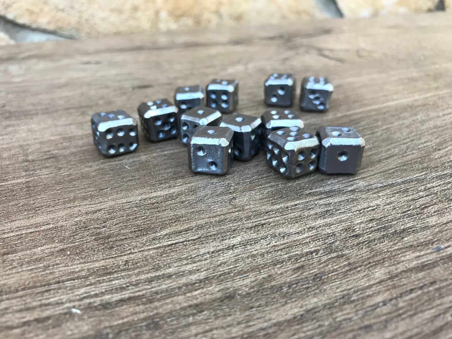 Dices, hand forged dices, iron dice, iron gift, iron anniversary, 6th anniversary, gambling dice, gaming dice, tabletop game, board games