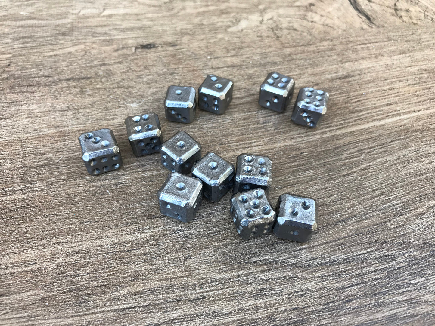 Dices, hand forged dices, iron dice, iron gift, iron anniversary, 6th anniversary, gambling dice, gaming dice, tabletop game, board games