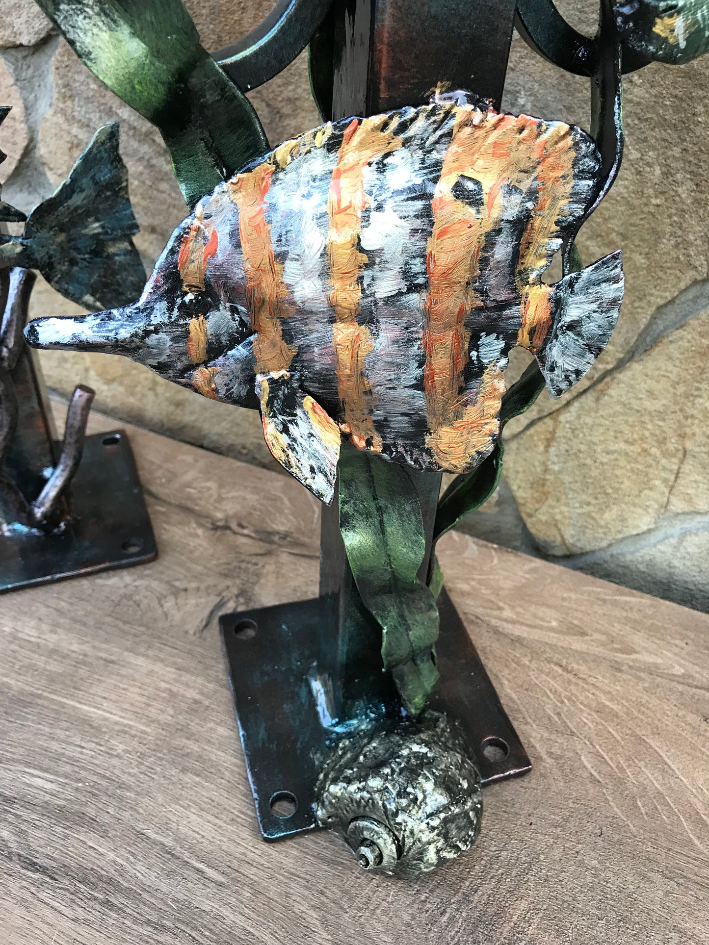 Metal legs, table legs, table base, metal table legs, steel table legs, ocean theme, coastal decor, jellyfish, seahorse,seaweeds,fish,shell