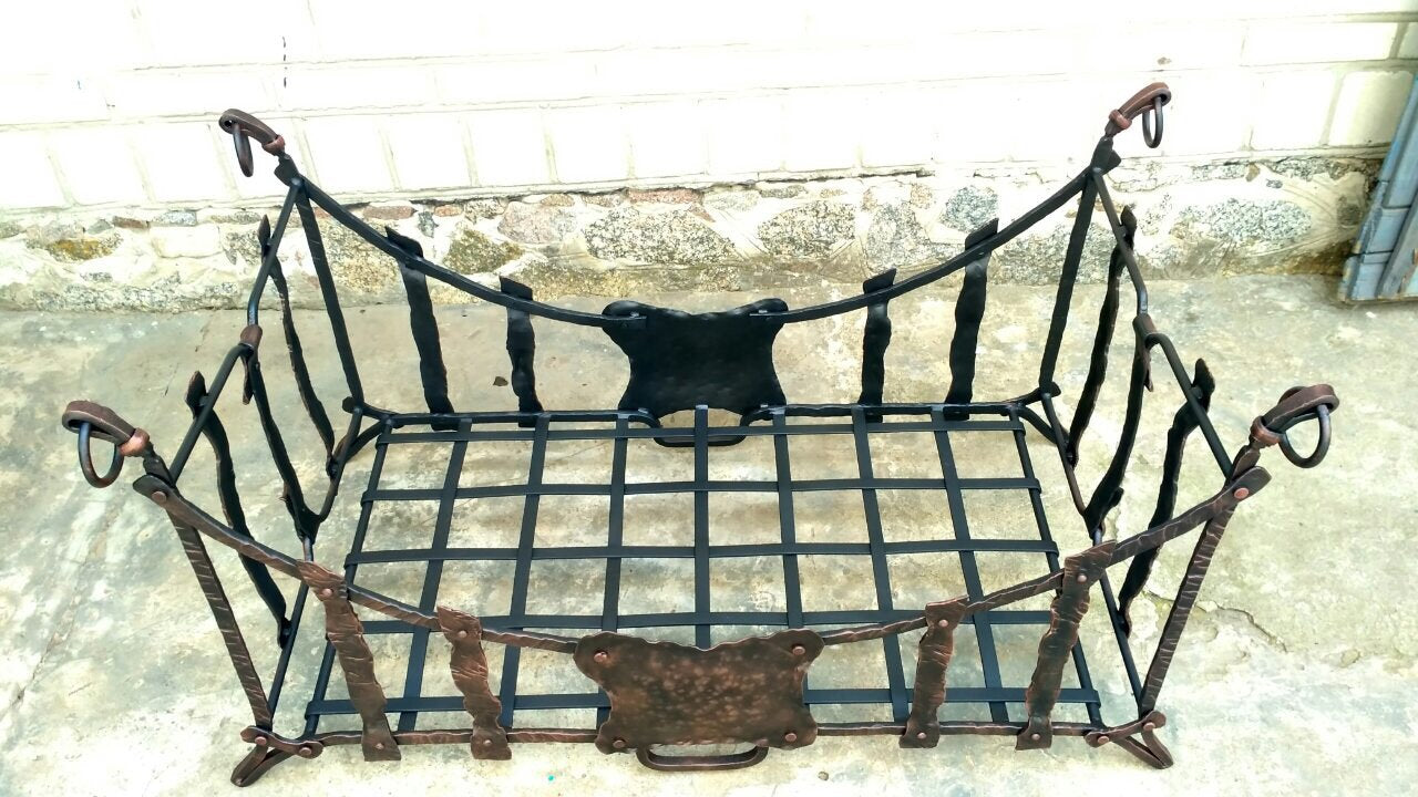 Fireplace gift, log rack, castle decoration, log holder, castle charm, vintage fireplace, middle age, firewood rack, log storage, fireplace
