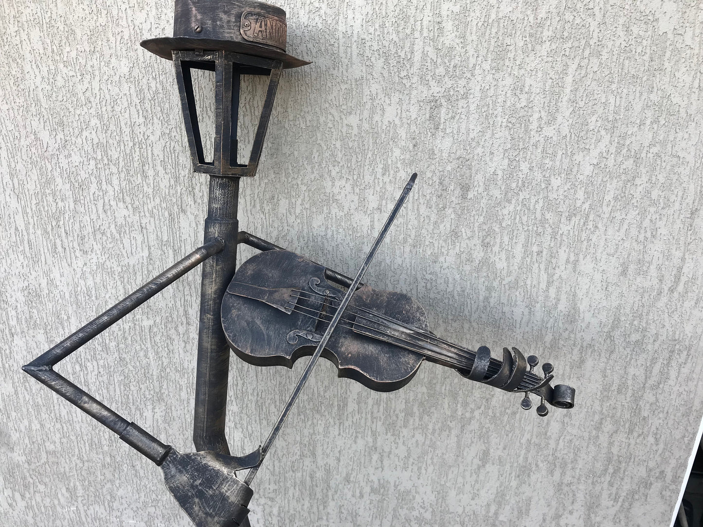 Personalized sconce, garden lantern, sconce, lantern, musician, violin, music gift, garden decor, garden sculpture, yard lantern,wall sconce