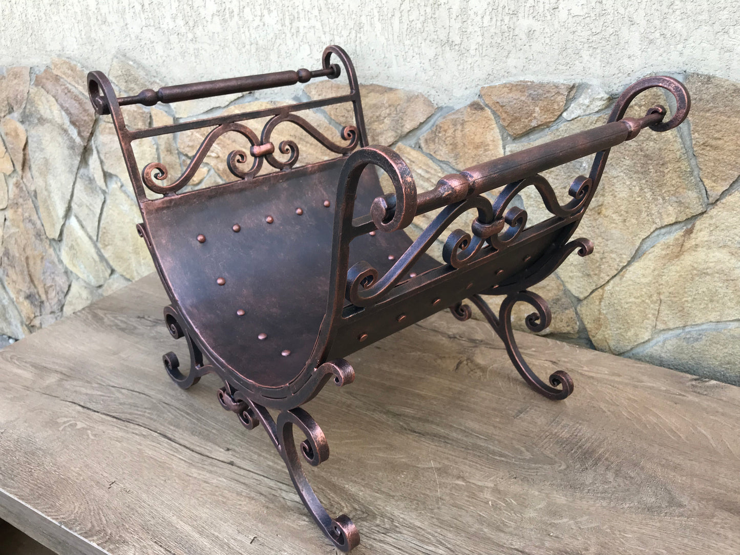 Ancient decor, ancient art, medieval decor, medieval gift, firewood rack, firewood storage, log holder, log storage, ancient fireplace