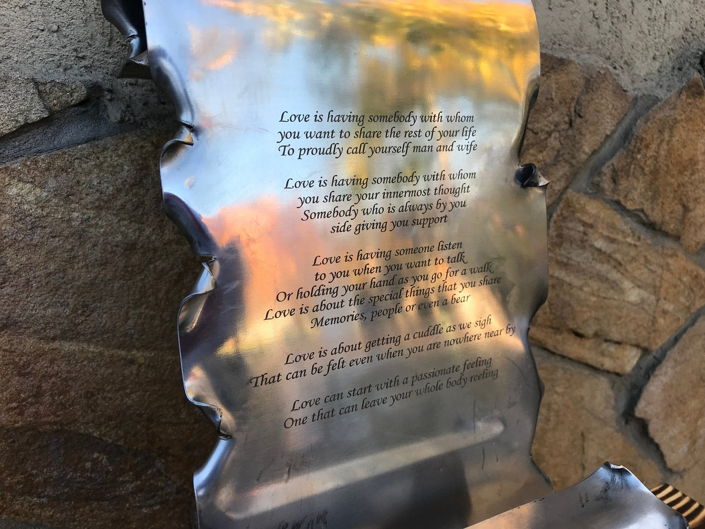 11th anniversary, steel anniversary, engraved steel scroll, steel gift, steel scroll, eleventh anniversary, steel scroll, stainless steel