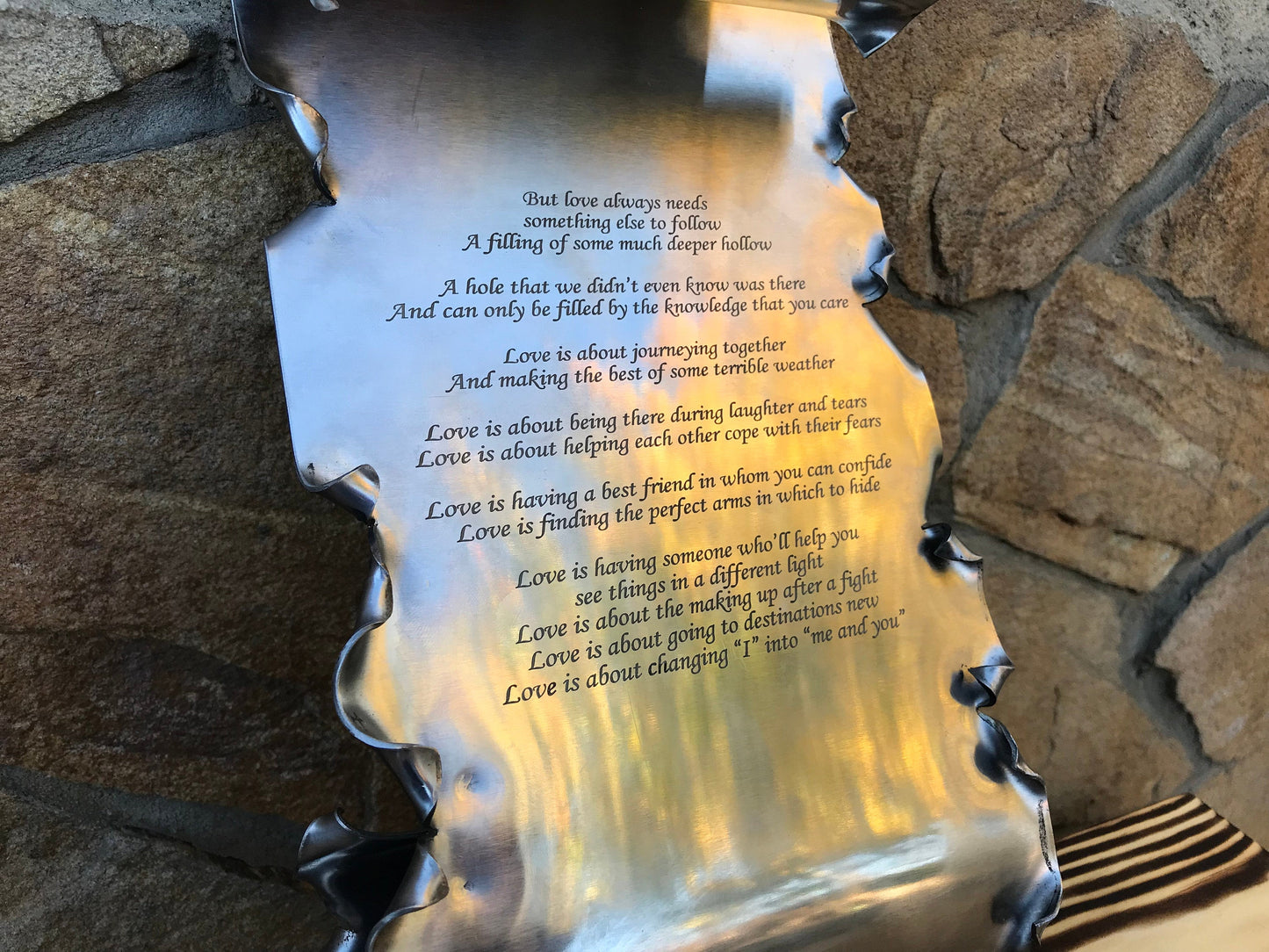 11th anniversary, steel anniversary, engraved steel scroll, steel gift, steel scroll, eleventh anniversary, steel scroll, stainless steel