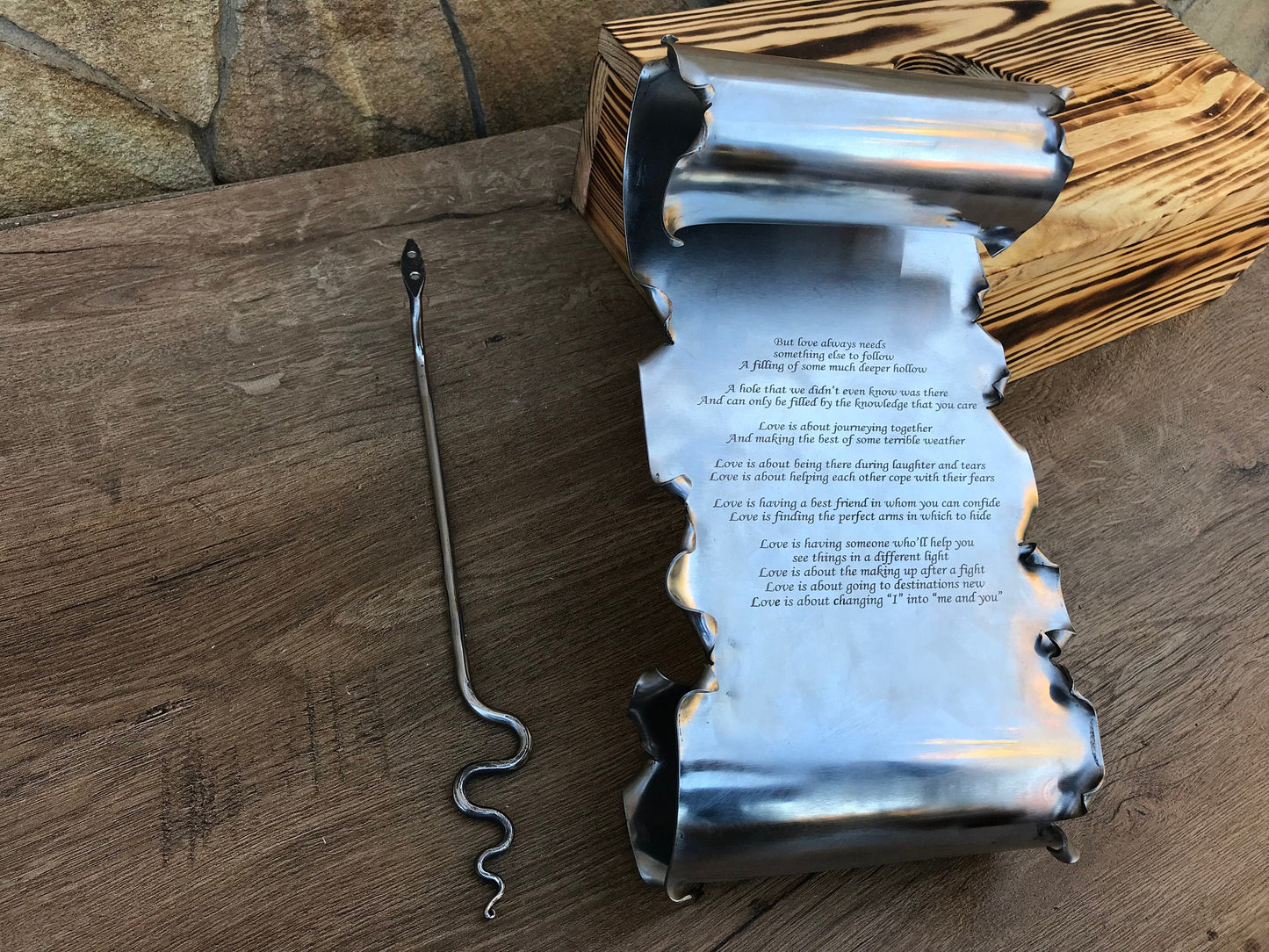 11th anniversary, steel anniversary, engraved steel scroll, steel gift, steel scroll, eleventh anniversary, steel scroll, stainless steel