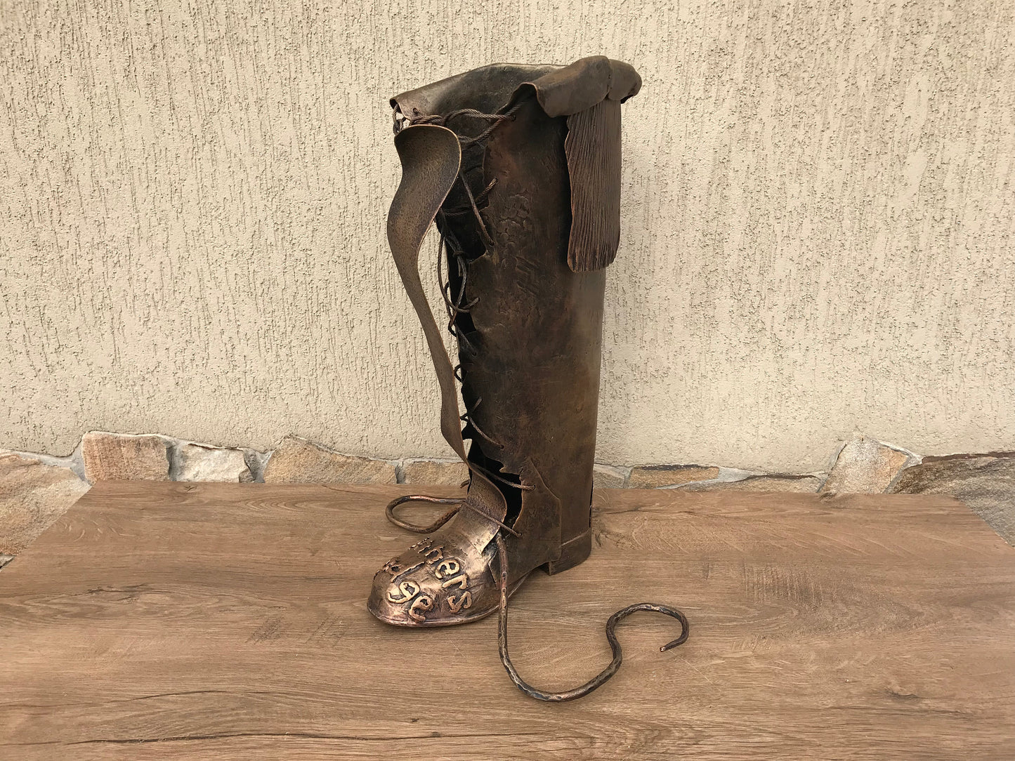 Umbrella holder, umbrella stand holder, umbrella stand, iron boot, walking stick holder, cane stand, entryway decor, engraved gift,iron gift