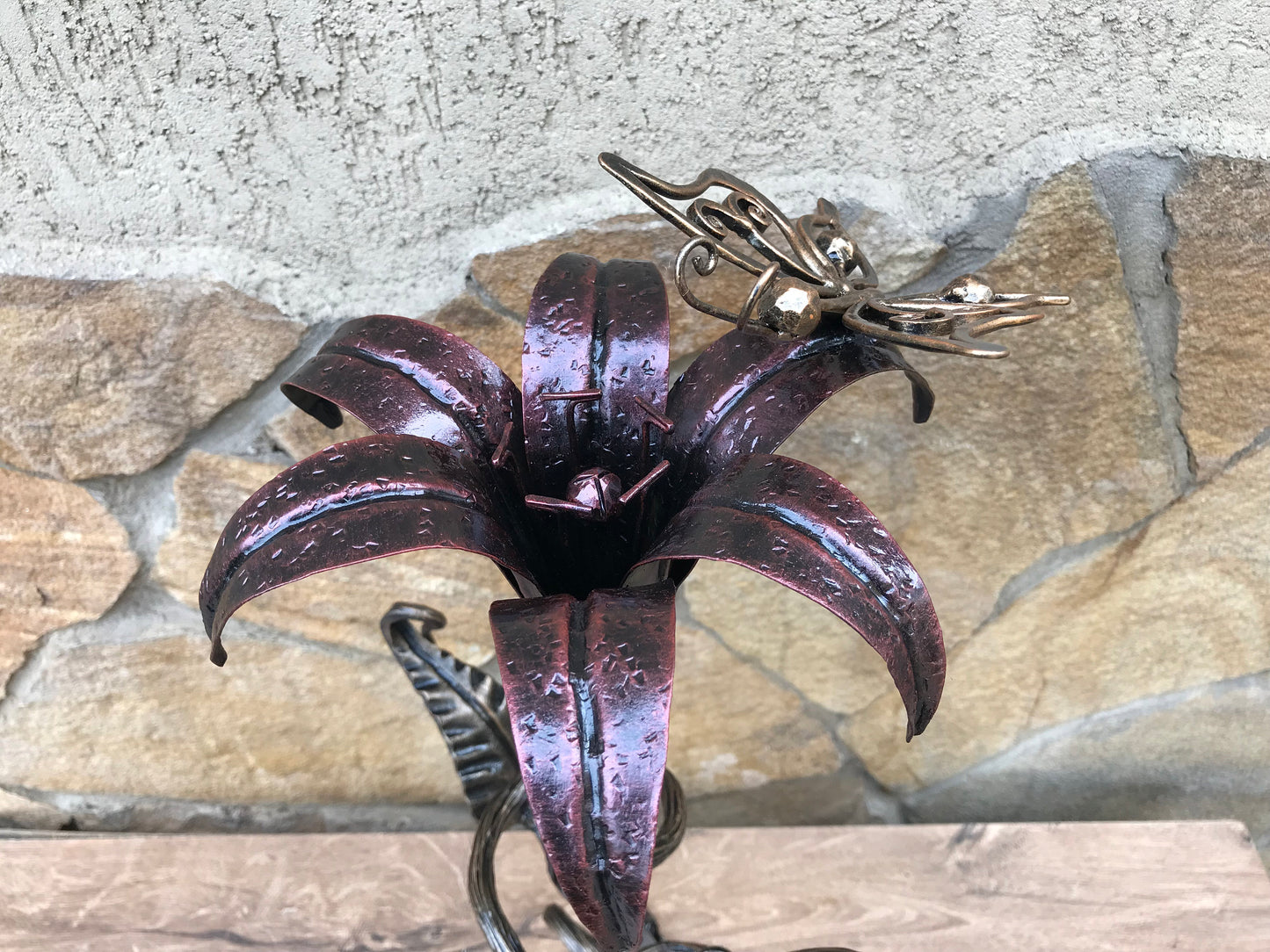 Personalized iron gift, iron lily, iron gifts,iron gift for her,iron sculpture,iron rose,anniversary gift,iron anniversary gift,Mother's day