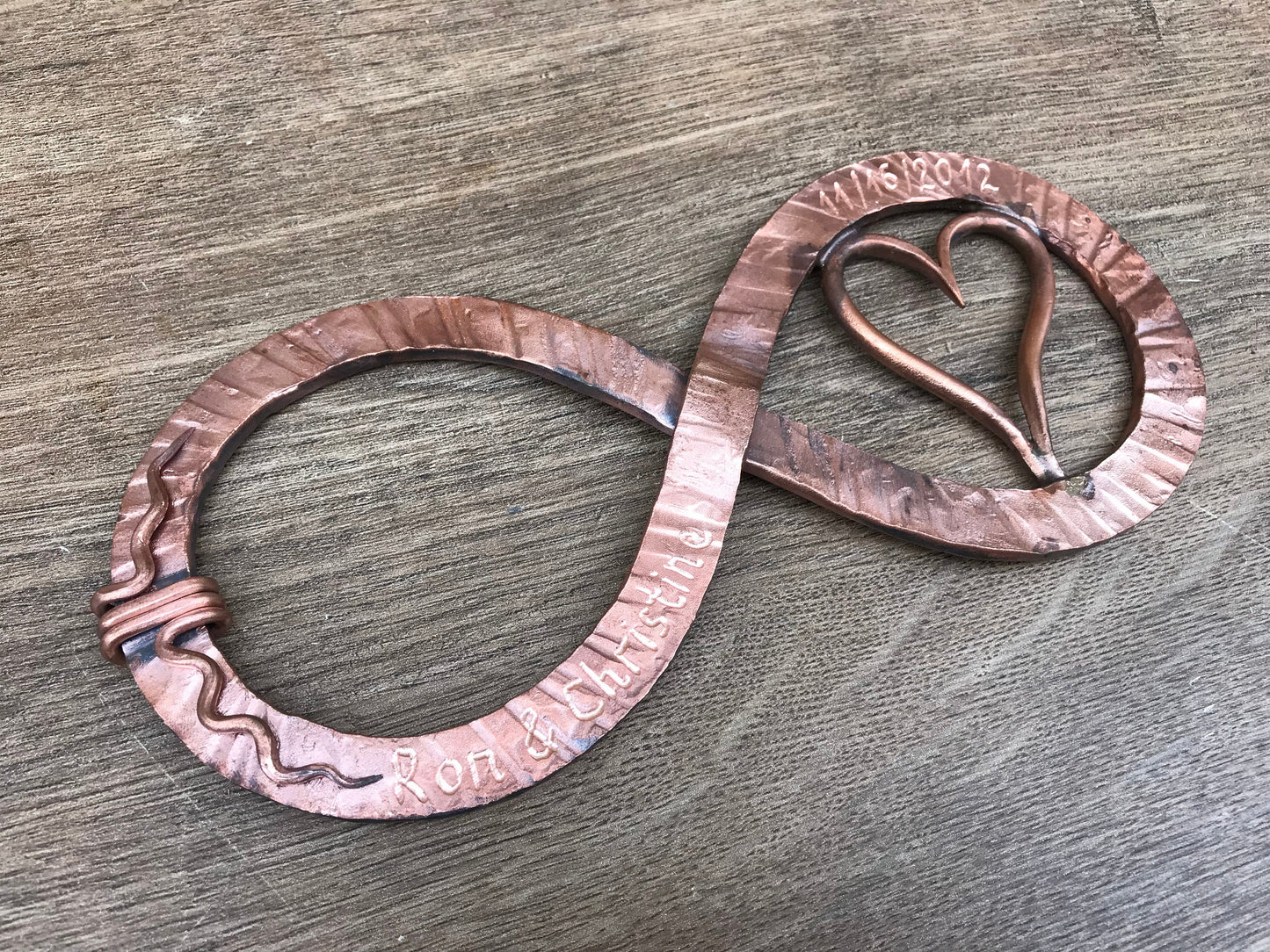 Copper anniversary gift, 7 year anniversary, copper gift,copper infinity sign,infinity sign,infinity sign decor,infinity art,7th anniversary