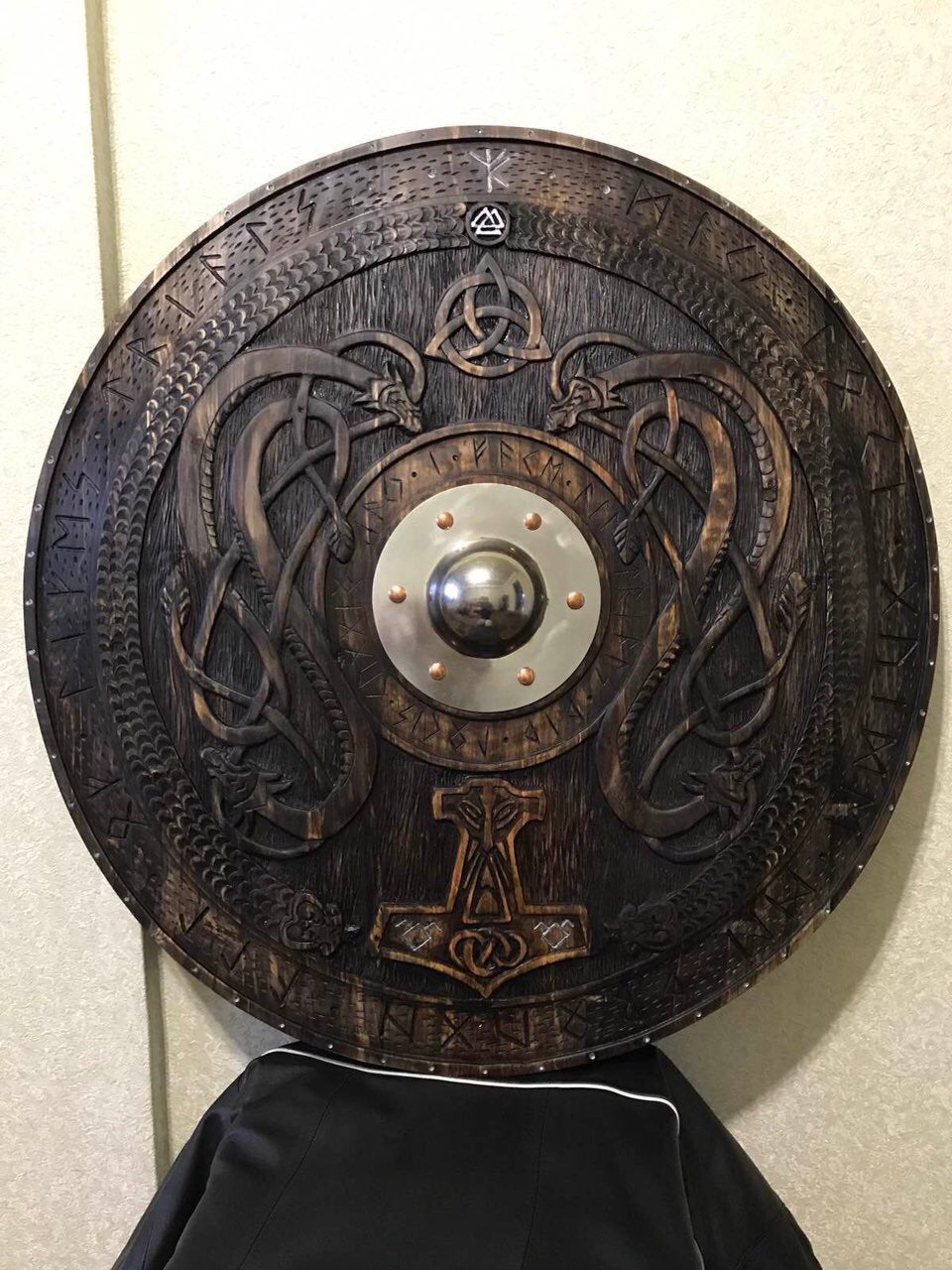 Runic shield, Thor, dragon, triskele, shield, viking shield, medieval, cosplay shield, mens gift,runes,Celtic shield,medieval shield,vikings