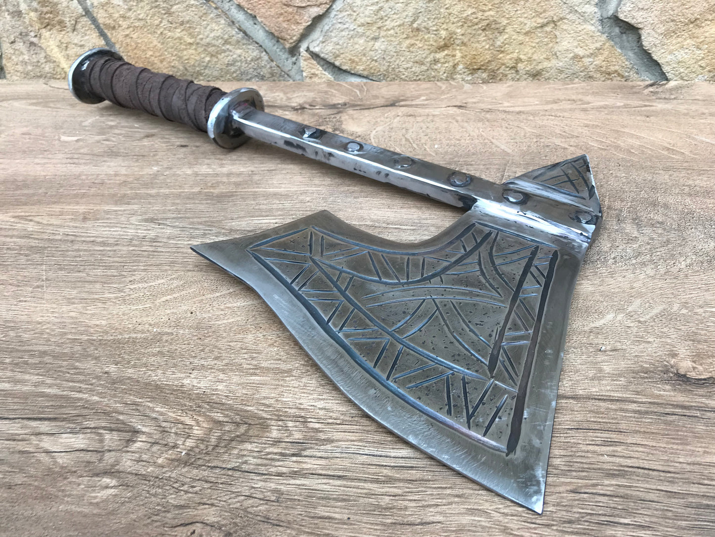 Viking axe, knife, mens gifts, viking armor, runic axe, runes decor, runes gift, hatchet, axe, axe gift, manly gift, handyman tool, vikings