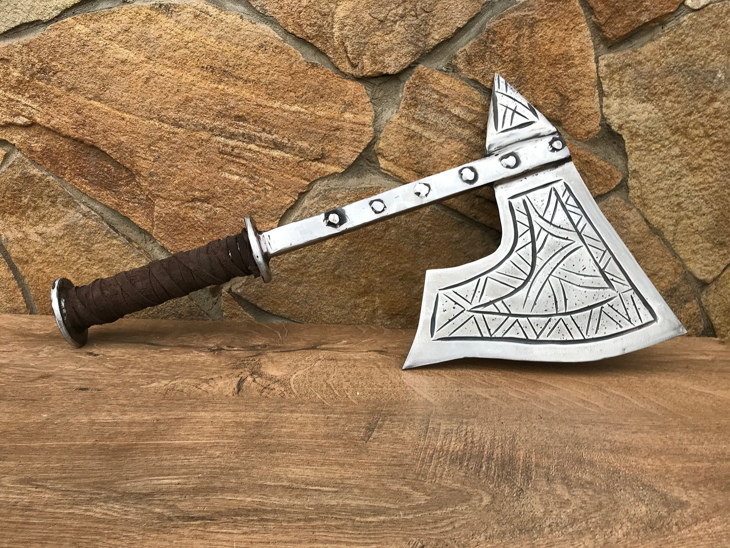 Viking axe, knife, mens gifts, viking armor, runic axe, runes decor, runes gift, hatchet, axe, axe gift, manly gift, handyman tool, vikings
