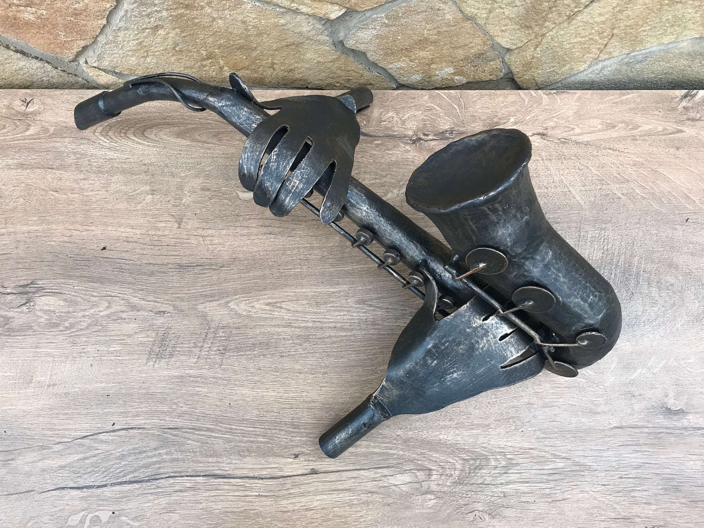 Hand forged saxophone, sax player, saxophone, saxophone gift, music, gift for musician, music decor, musig gift, birthday gift, iron gift