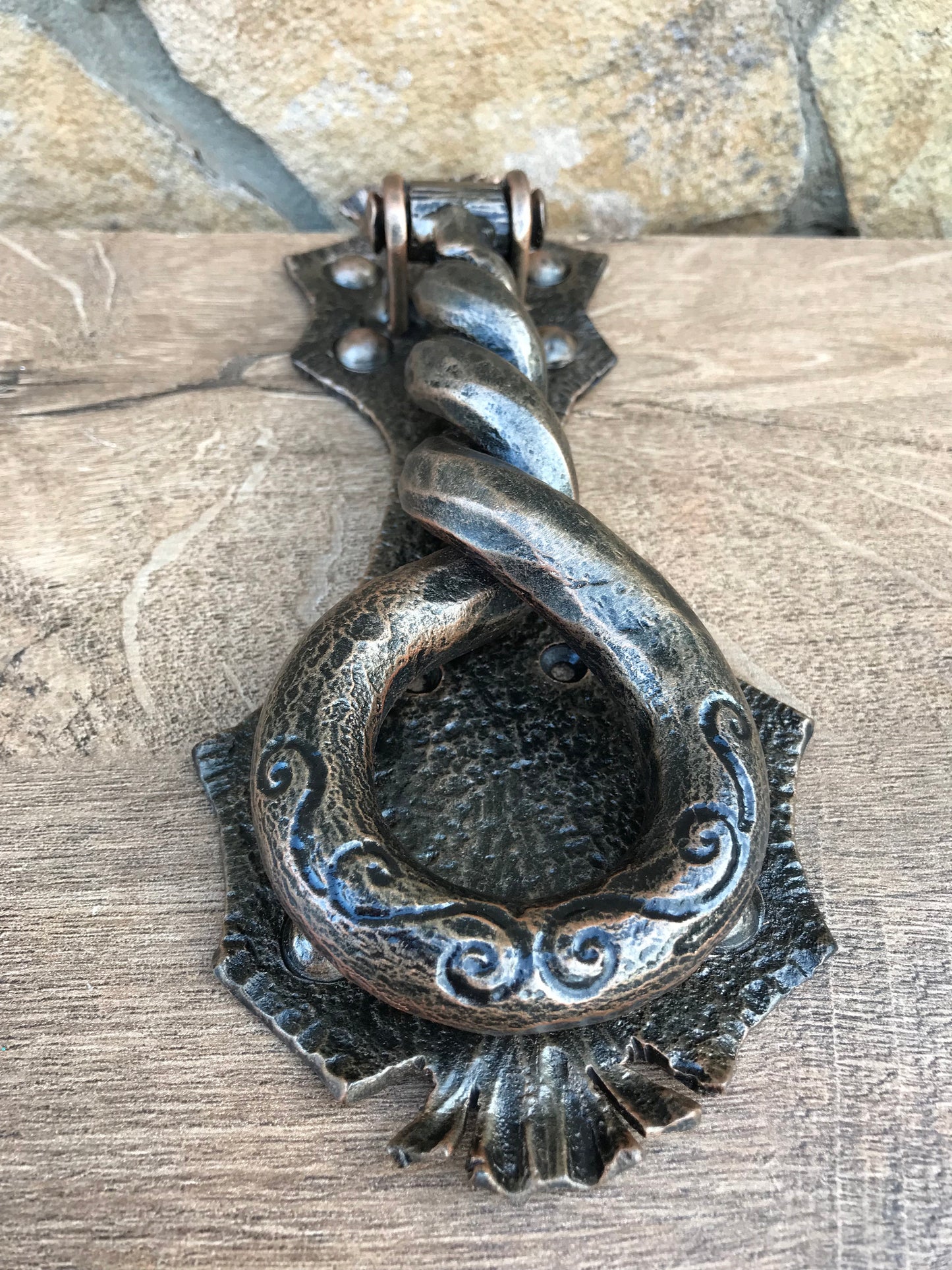 Hand forged door knocker, door pull, door handle, door knocker, mens birthday, gift for dad, husband gift, mens gift ideas, travel gift