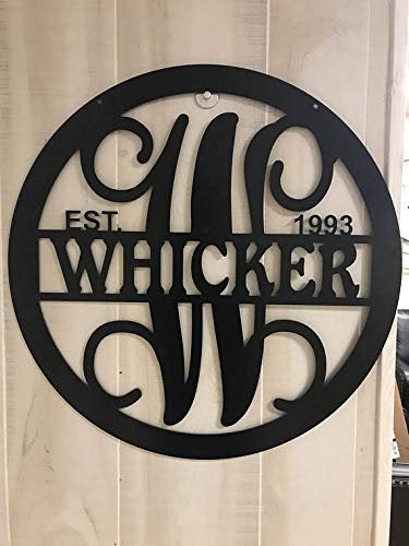Metal monogram sign, metal name sign, family established, door hanger, personalized sign, surname sign, door wreath, custom sign, last name