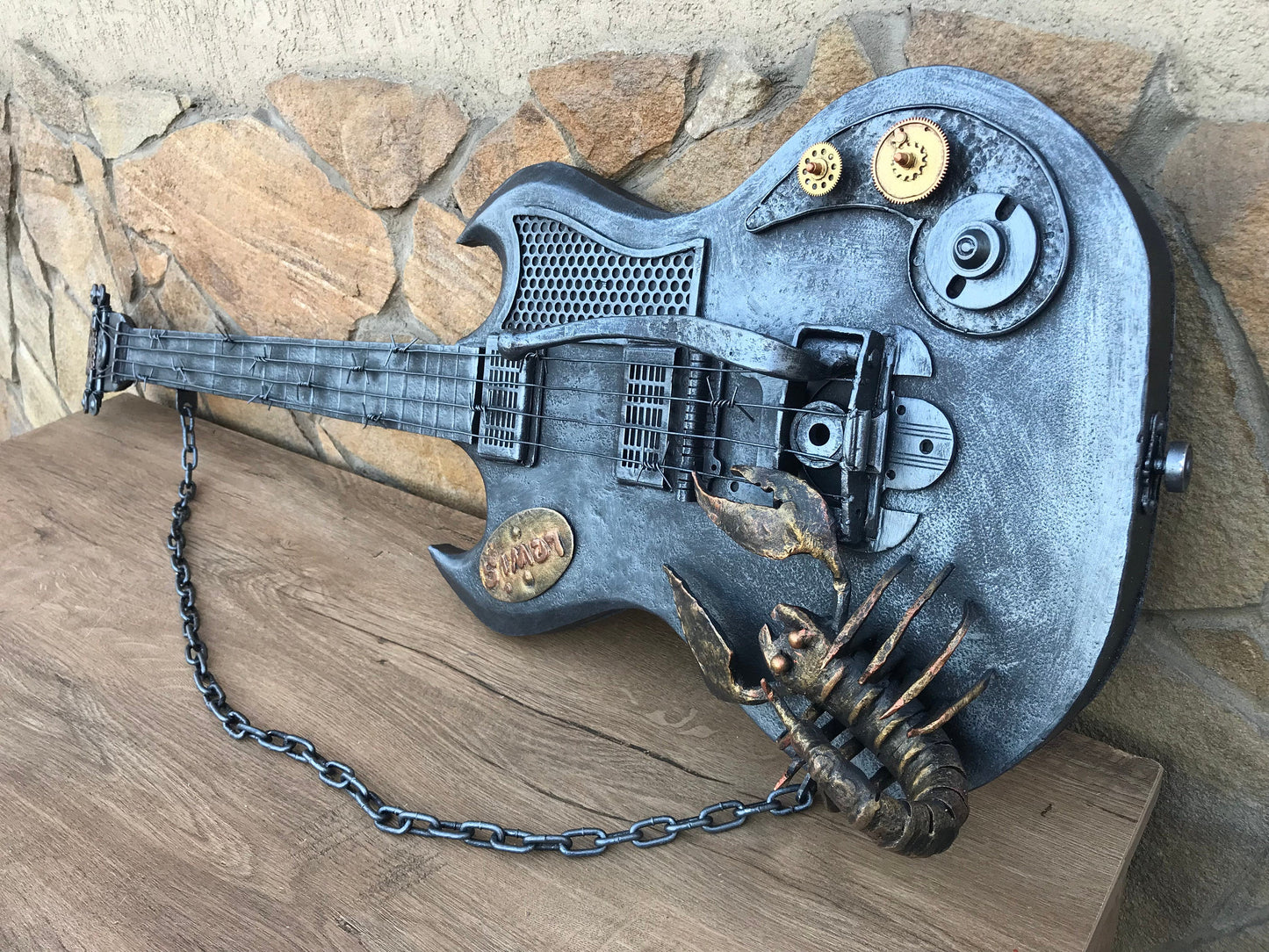 Gibson guitar, guitar, steampunk guitar, guitar player gift, music, bass guitar, musician gift, boyfriend gift, electric guitar, guitar gift