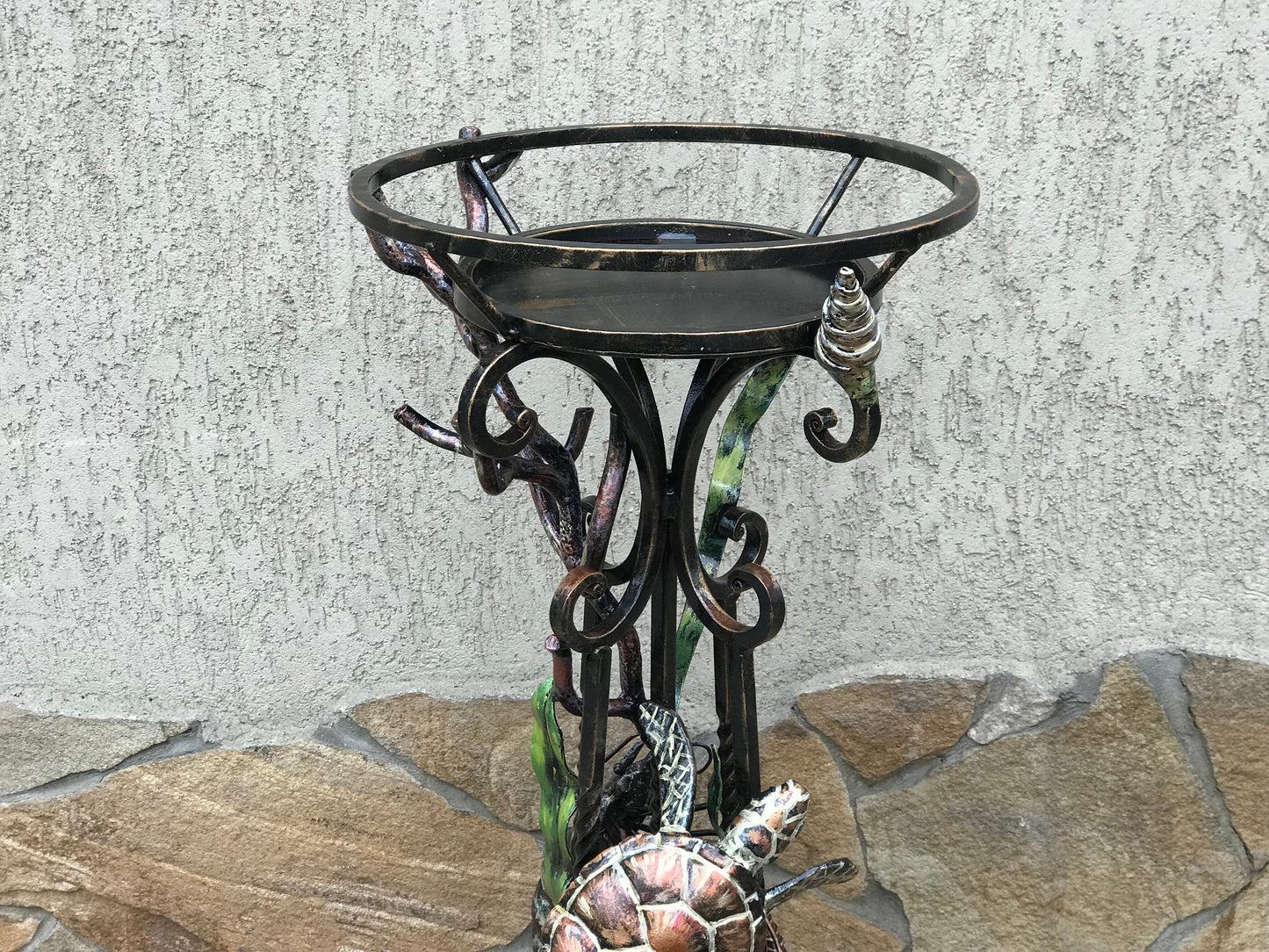 Floor planter, plant holder, gift for grandma, floor plant pot, plant stand, turtle, coral, seaweeds,stingray,shell,ocean theme,costal decor