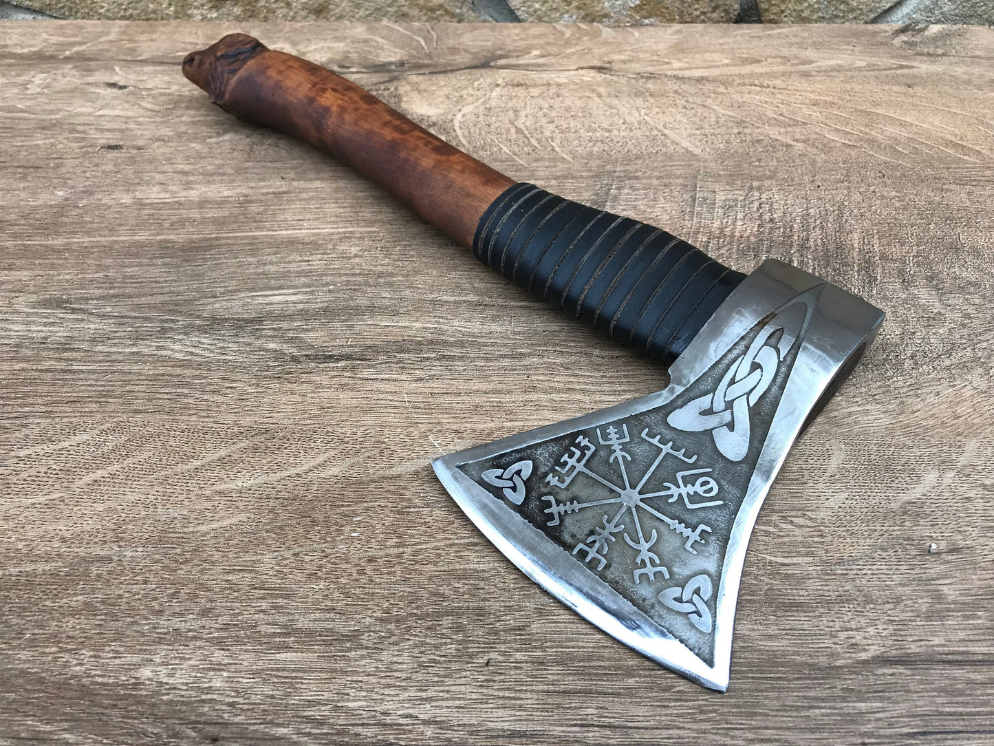 Pet carved axe, viking axe, axe, pet lover gift, mens gifts, vegvisir, loss of pet, pet memorial, dog lover, passing pet, in memory of pet